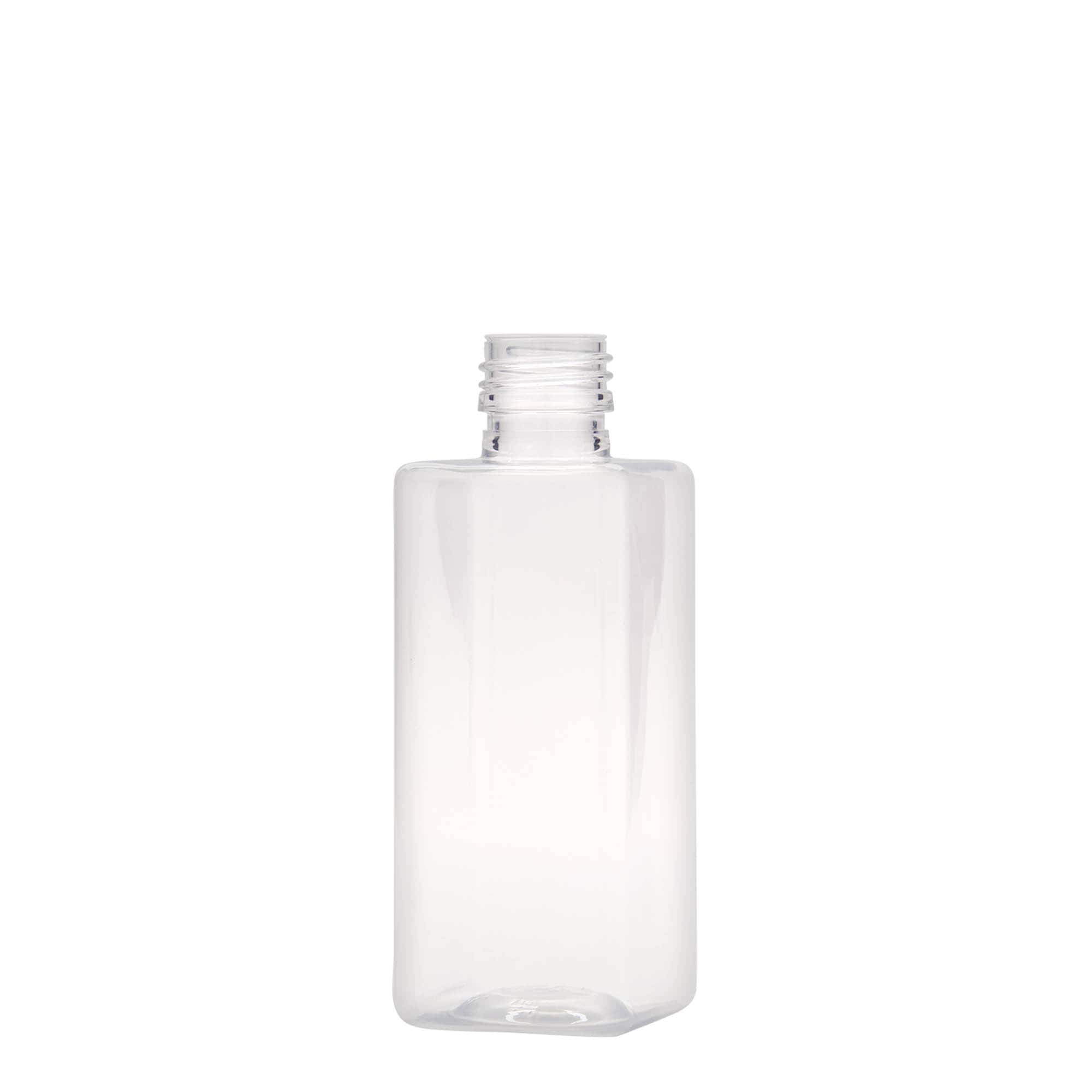 250 ml PET-Flasche 'Karl', quadratisch, Kunststoff, Mündung: PP 28