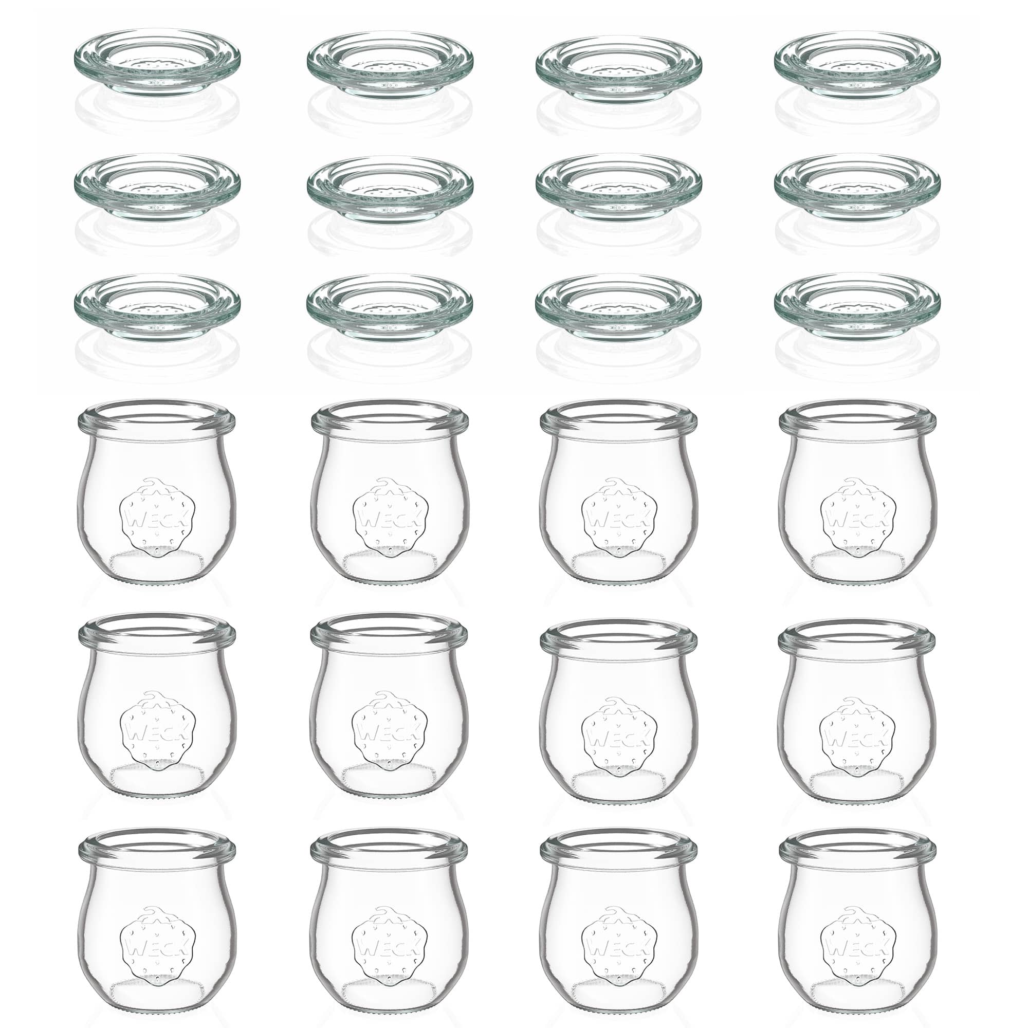 12x 75 ml WECK-Tulpenglas mit Glasdeckel RR 40