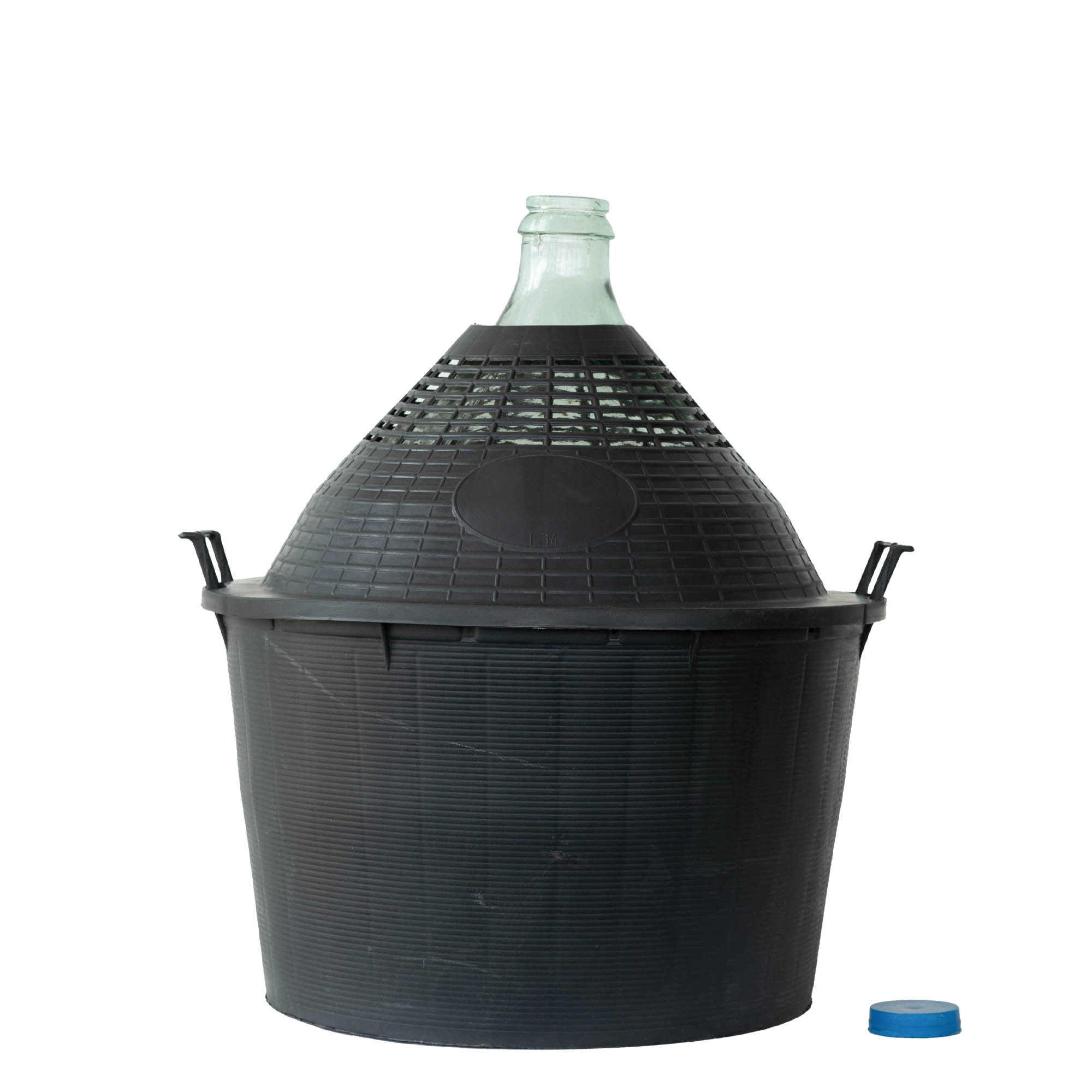 34 l Ballonflasche Enghals, Glas, Mündung: Stülpdeckel