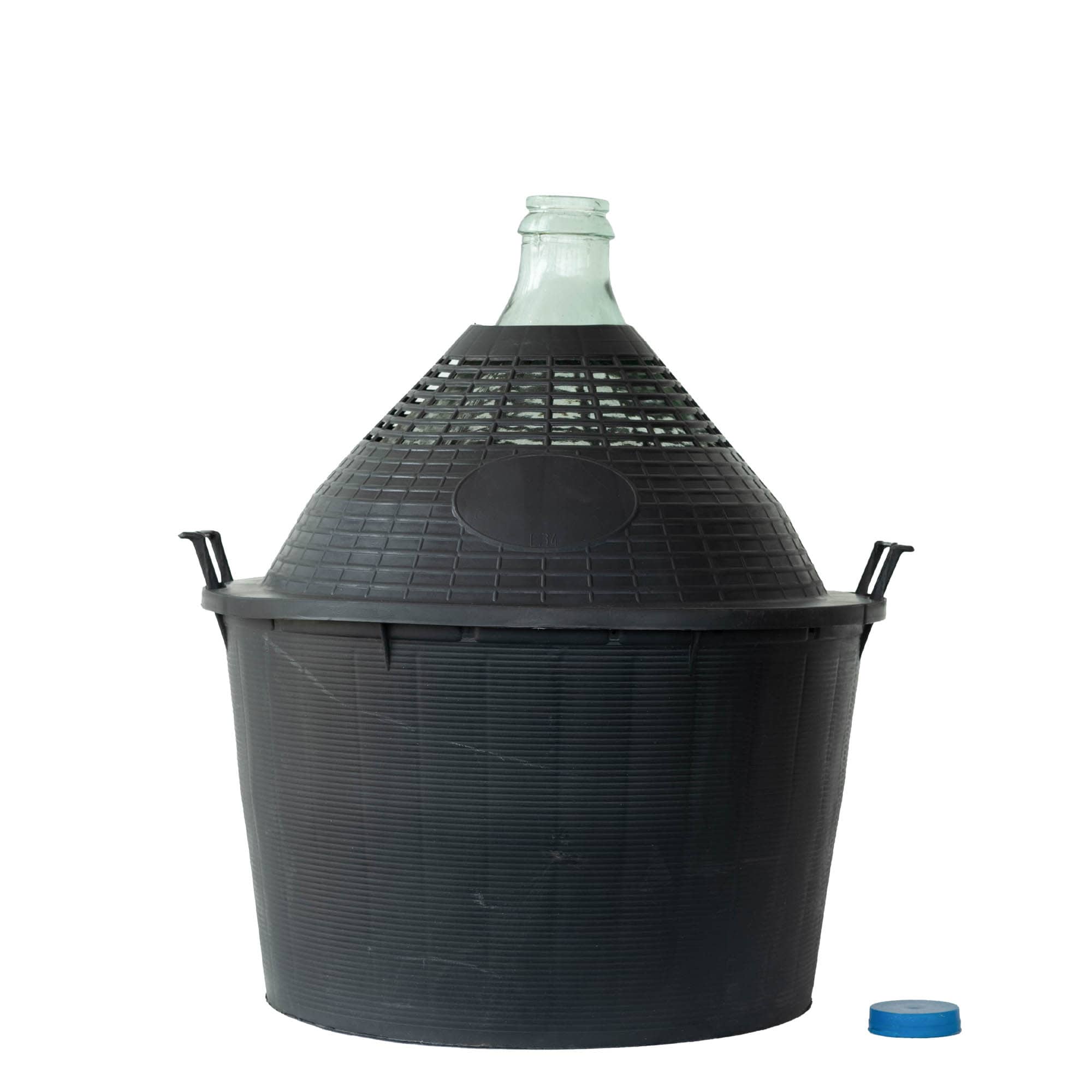 34 l Ballonflasche Enghals, Glas, Mündung: Stülpdeckel