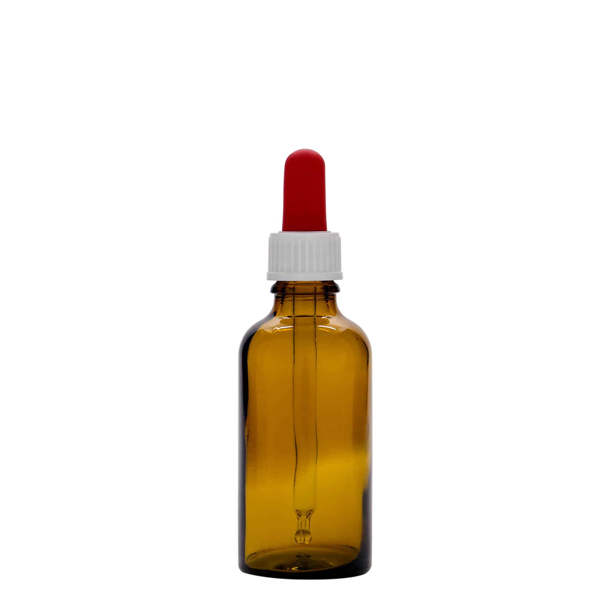 50 ml Pipettenflasche Medizin, Glas, braun-rot, Mündung: DIN 18 50 ml Pipettenflasche Medizin, Glas, braun-rot, Mündung: DIN 18