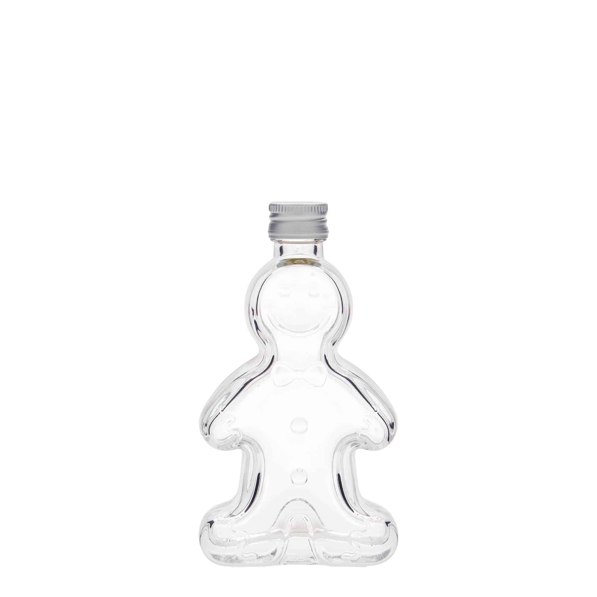 50 ml Glasflasche «Lebkuchenmann», Mündung: PP 18