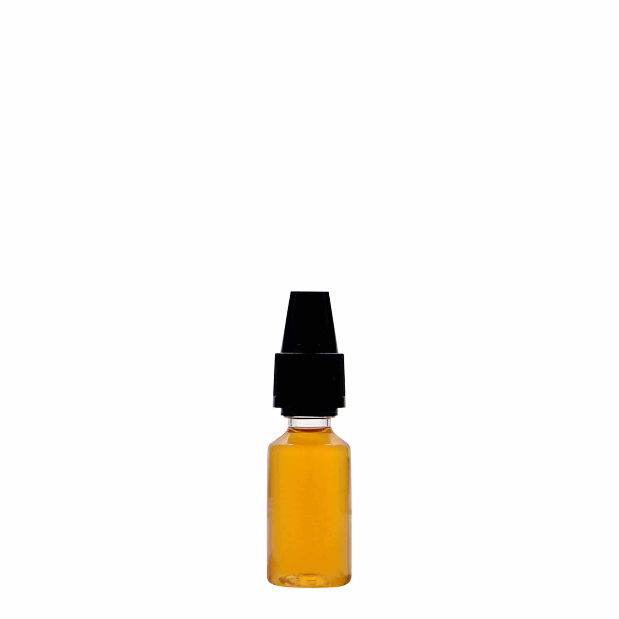 10 ml PET-Flasche «E-Liquid» mit Qualitäts- und Kindersicherung, Kunststoff, Mündung: Schraubverschluss