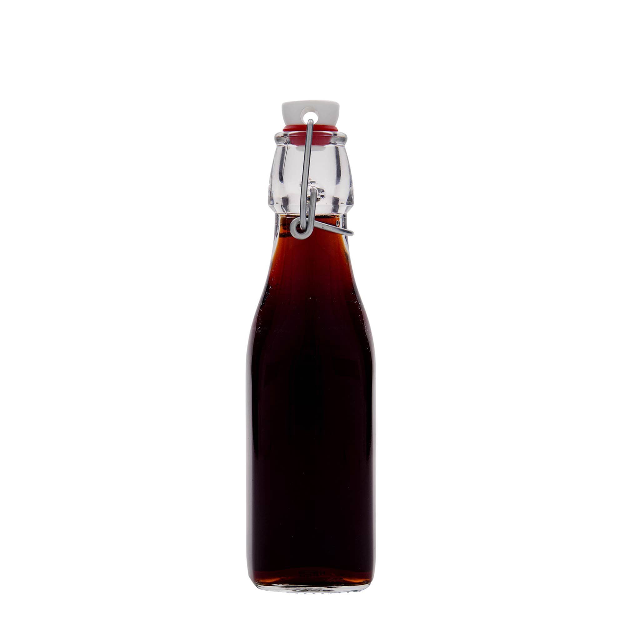 250 ml Glasflasche «Swing», quadratisch, Mündung: Bügelverschluss