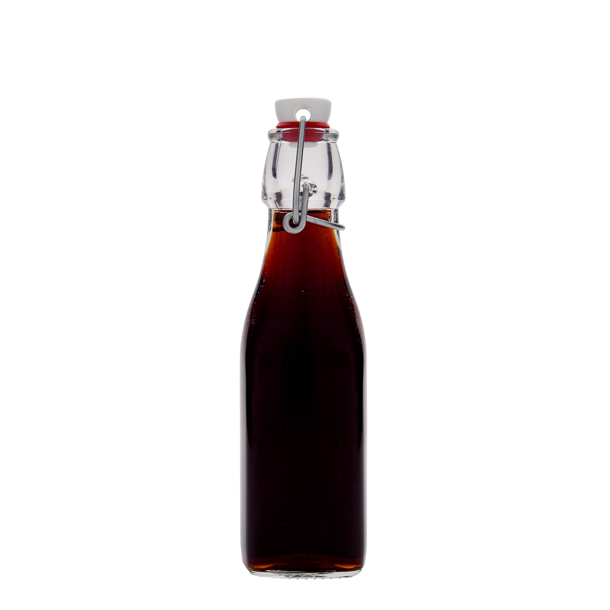 250 ml Glasflasche «Swing», quadratisch, Mündung: Bügelverschluss