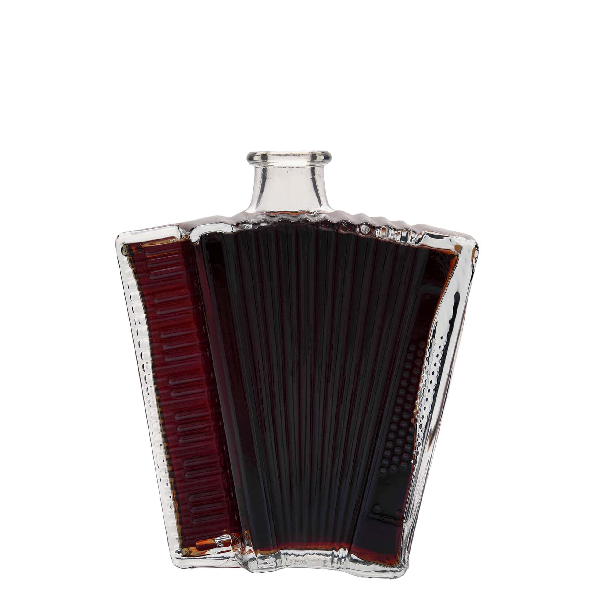 500 ml Glasflasche 'Akkordeon', Mündung: Kork 500 ml Glasflasche 'Akkordeon', Mündung: Kork