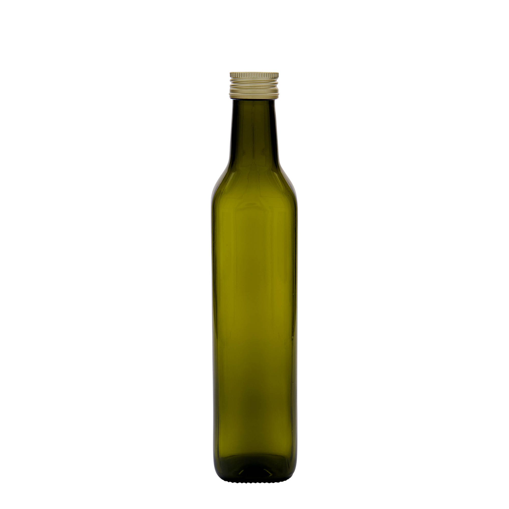 500 ml Glasflasche «Marasca», quadratisch, antikgrün, Mündung: PP 31,5