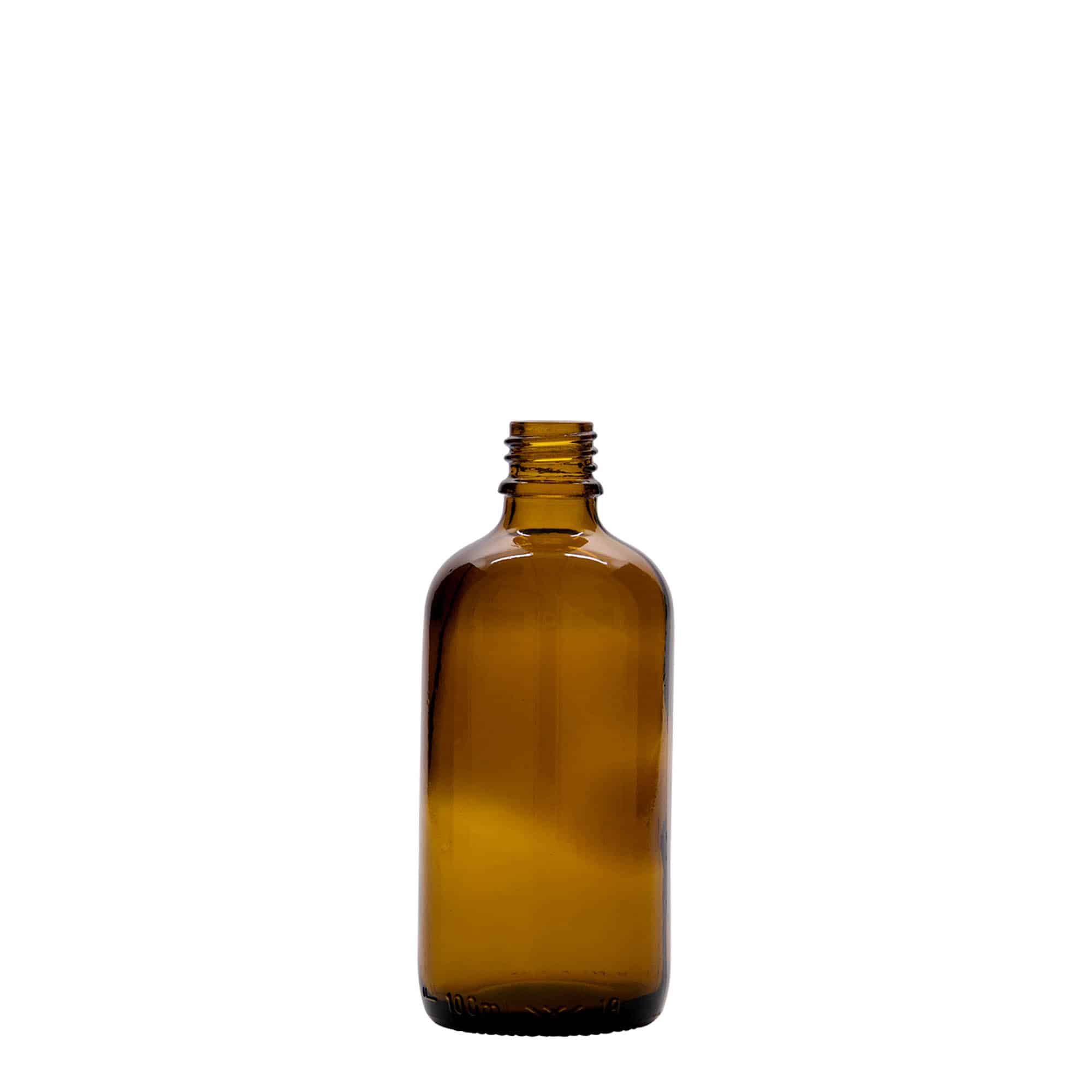 100 ml Medizinflasche, Glas, braun, Mündung: DIN 18 100 ml Medizinflasche, Glas, braun, Mündung: DIN 18