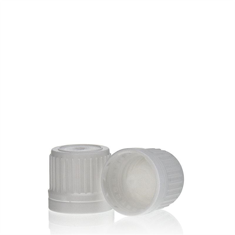 Schraubverschluss mit Tropfeinsatz, PE-Kunststoff, weiß, für Mündung: DIN 18 Schraubverschluss mit Tropfeinsatz, PE-Kunststoff, weiß, für Mündung: DIN 18