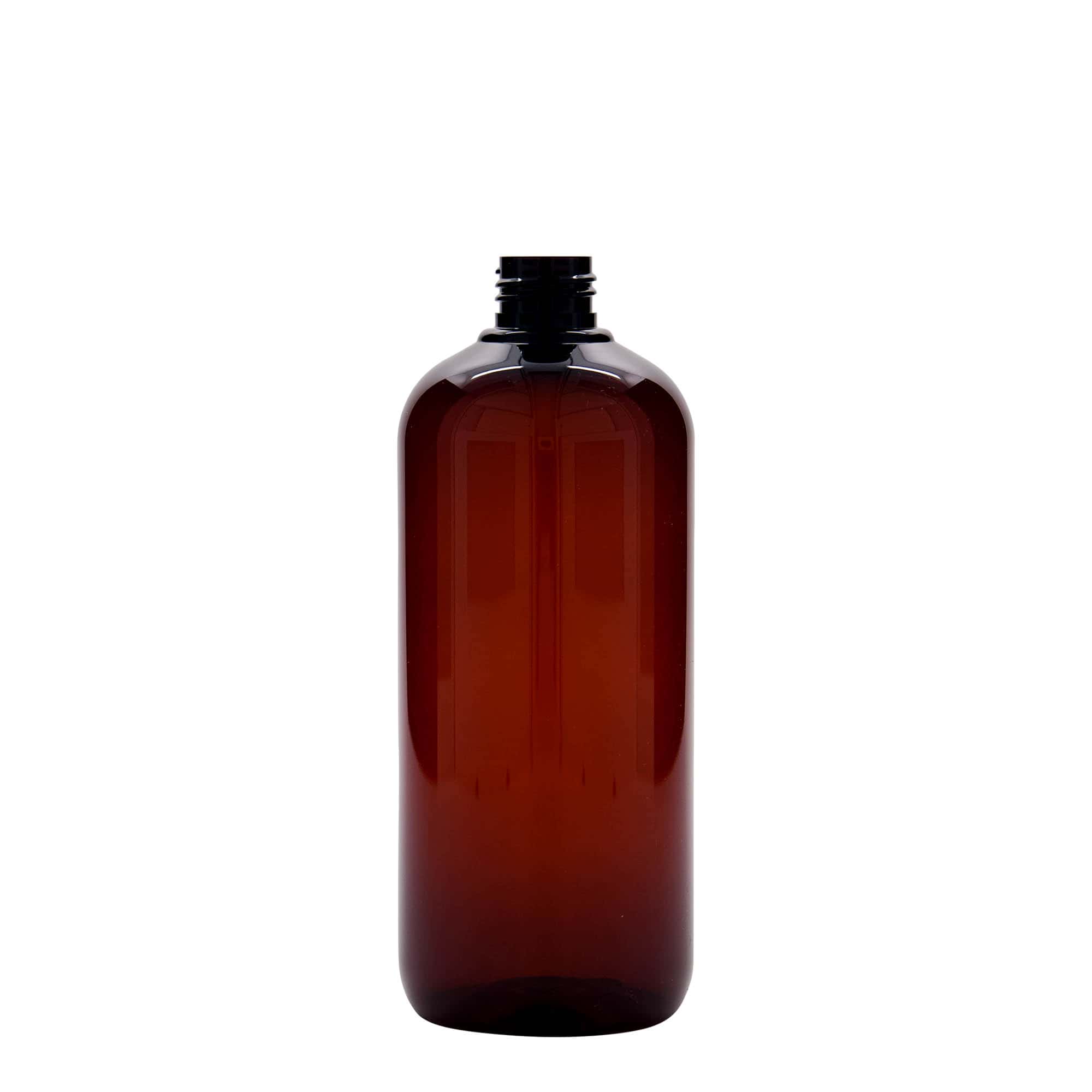 500 ml Recycling-Kunststoffflasche «Victor's Best», PCR, braun, Mündung:  24/410