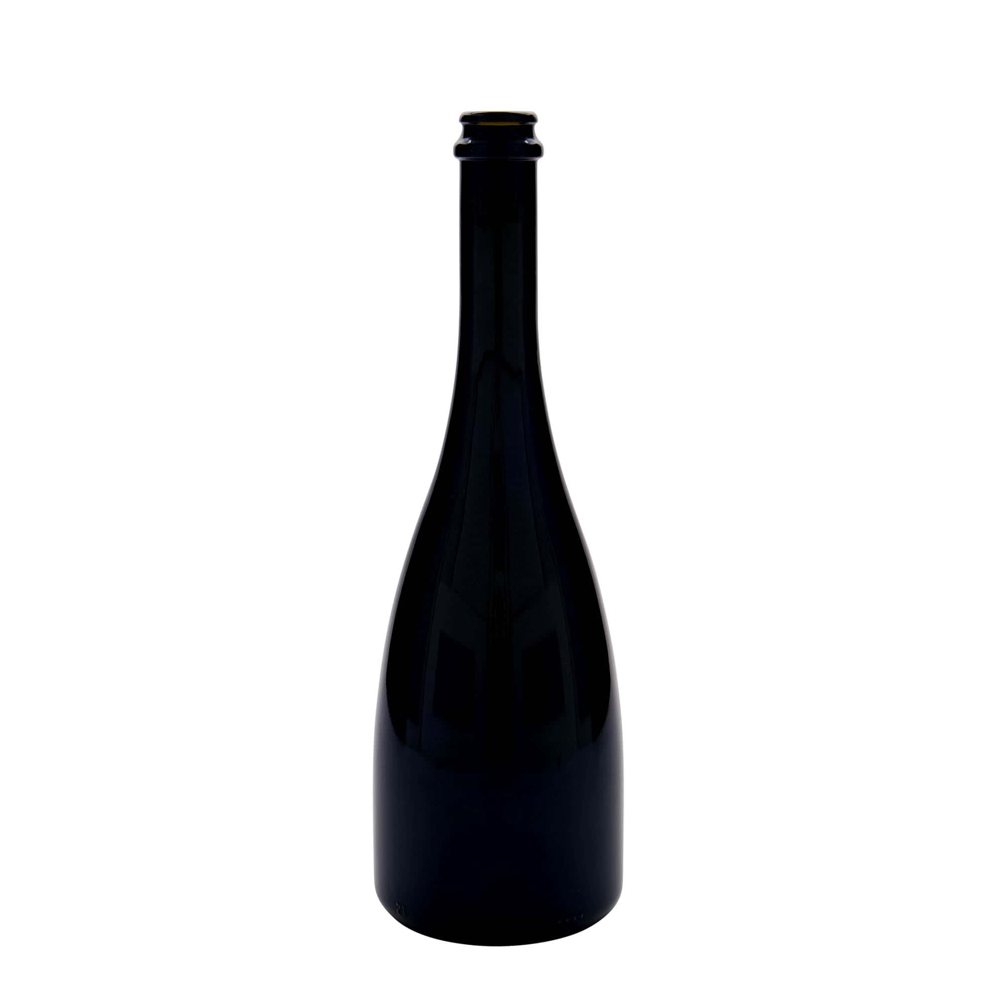 750 ml Bier-/Sektflasche «Tosca», Glas, antikgrün, Mündung: Kronkorken