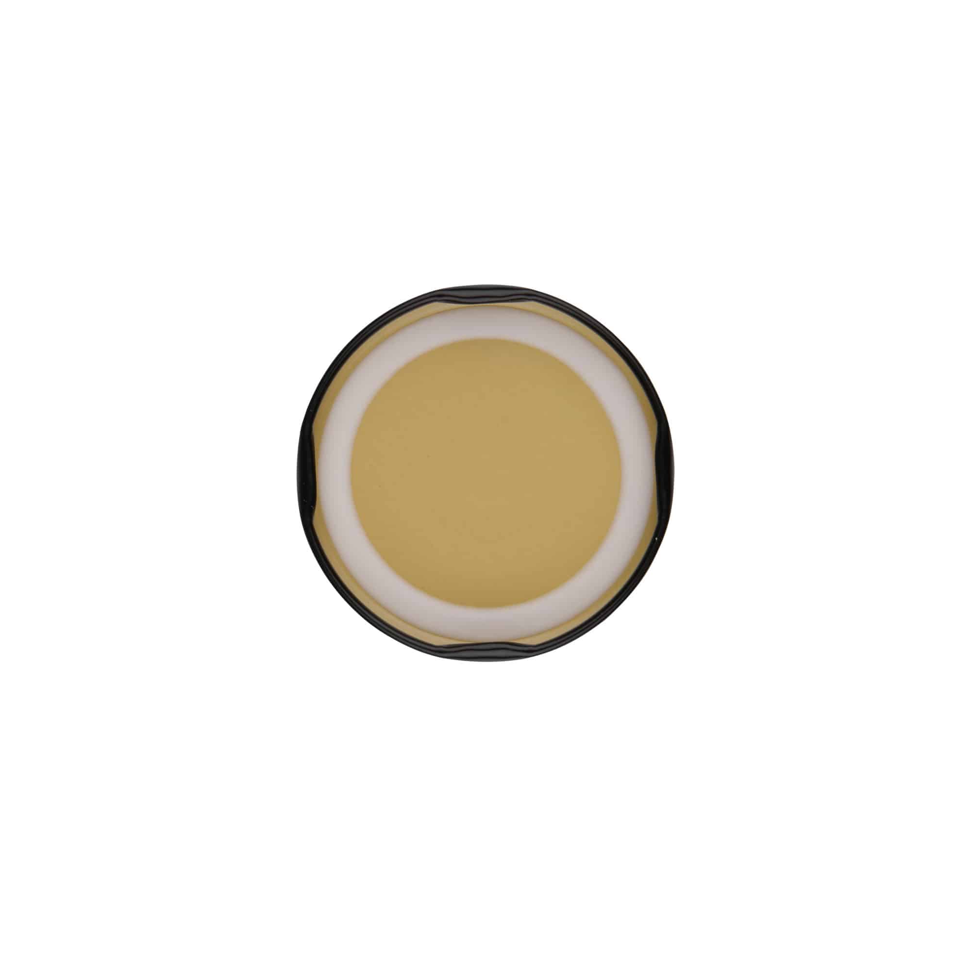 Twist-Off-Deckel, Weißblech, schwarz, für Mündung: TO 58 Twist-Off-Deckel, Weißblech, schwarz, für Mündung: TO 58