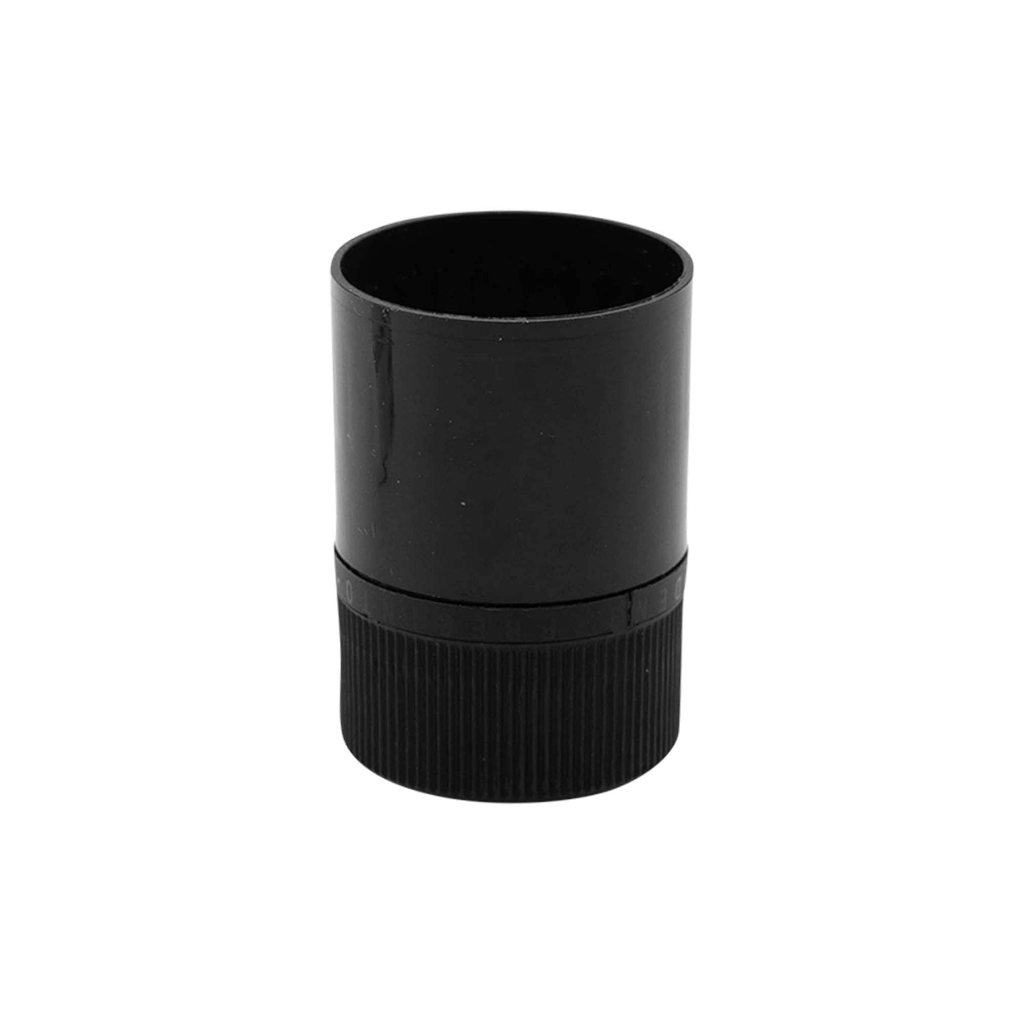 DOP-Originalitäts-Verschluss mit Ausgiesser, PE-Kunststoff, schwarz