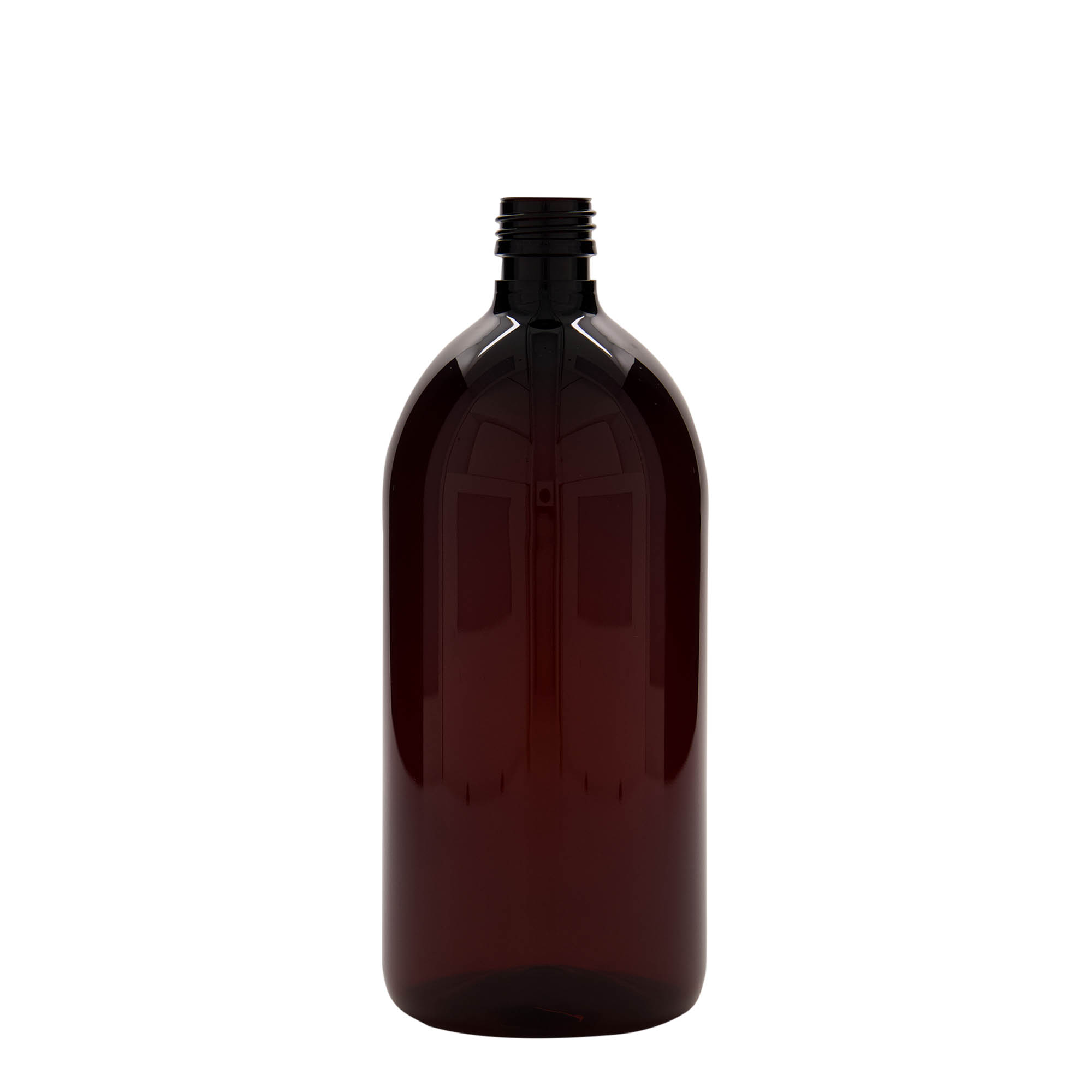 1.000 ml PET-Medizinflasche, braun,Kunststoff, Mündung: PP 28