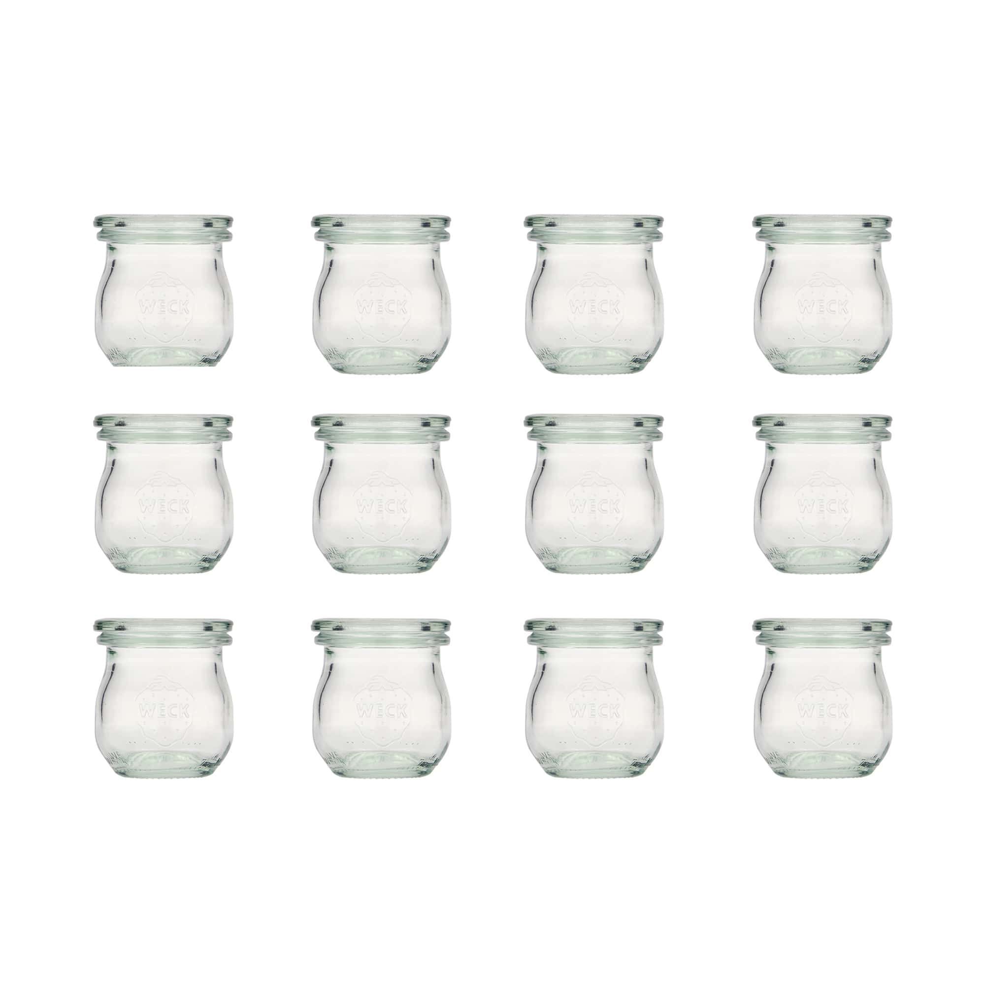 12x 75 ml WECK-Tulpenglas mit Glasdeckel RR 40
