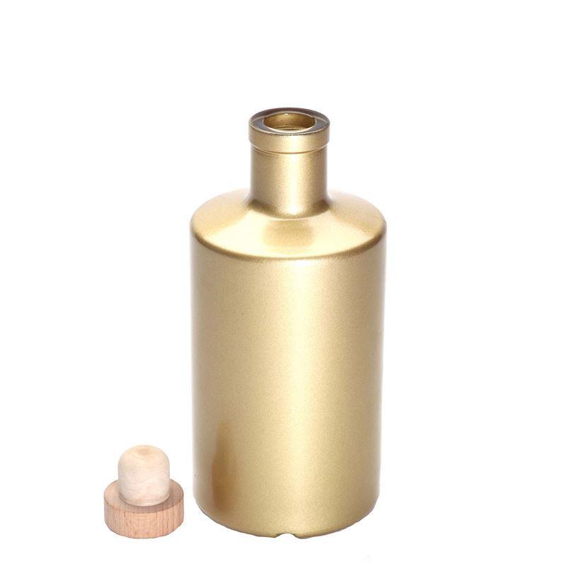 500 ml Glasflasche 'Caroline', gold, Mündung: Kork 500 ml Glasflasche 'Caroline', gold, Mündung: Kork