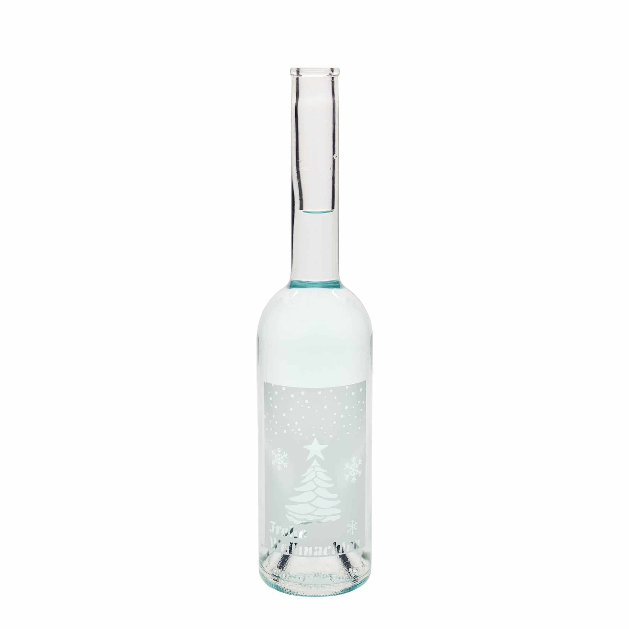 500 ml Glasflasche «Opera», Motiv: Weisse Weihnachten, Mündung: Kork