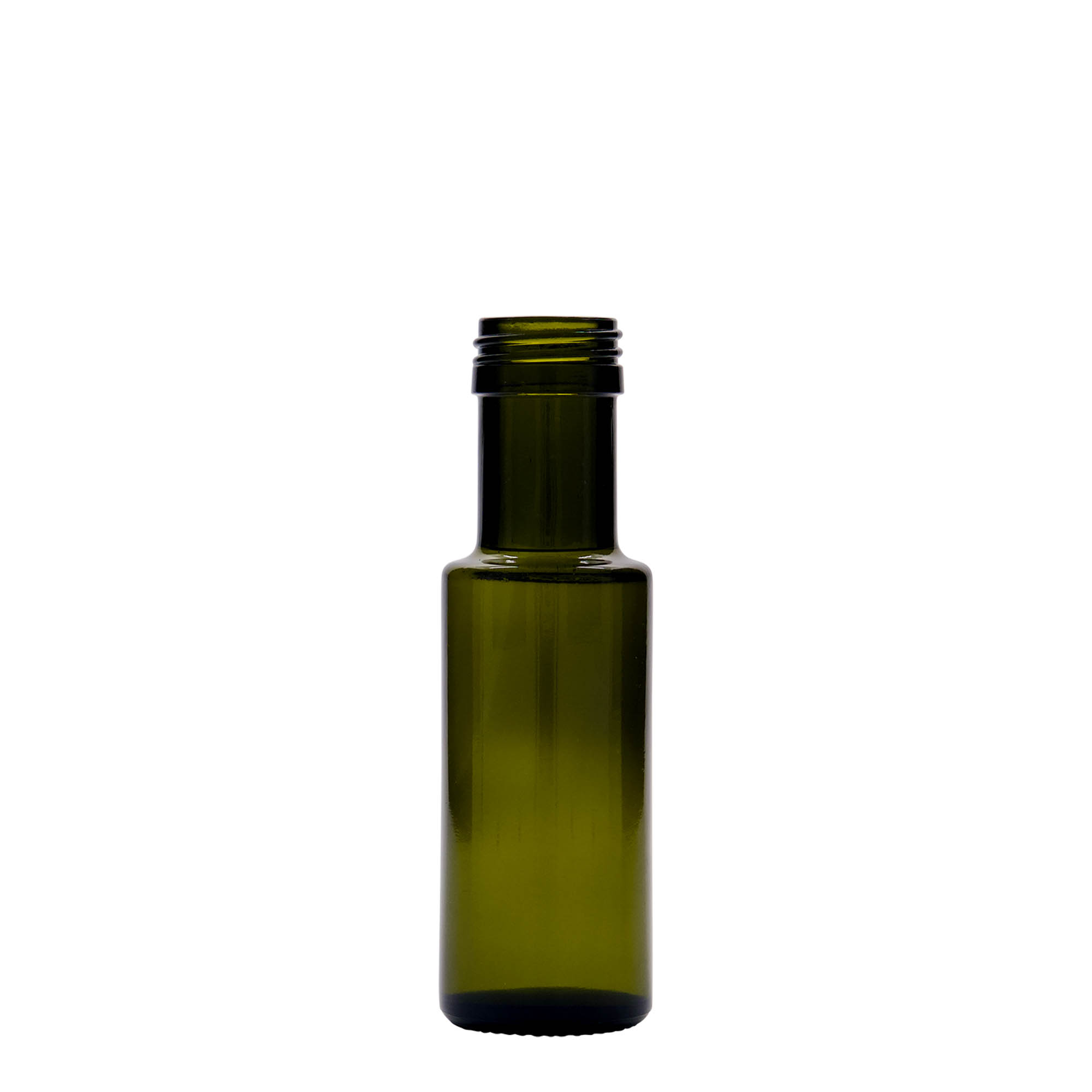 100 ml Glasflasche 'Dorica', antikgrün, Mündung: PP 31,5 100 ml Glasflasche 'Dorica', antikgrün, Mündung: PP 31,5