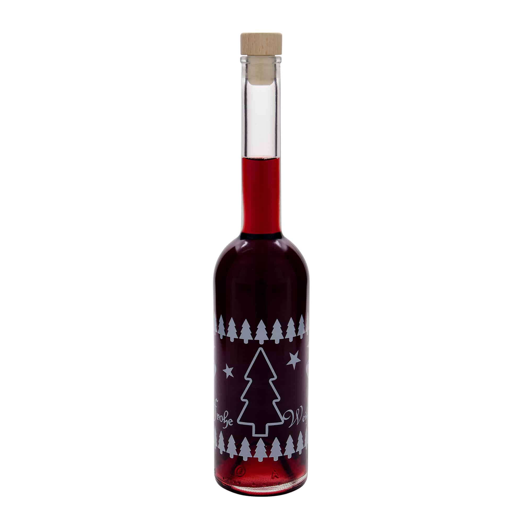 500 ml Glasflasche «Opera», Motiv: Klassische Weihnacht, Mündung: Kork