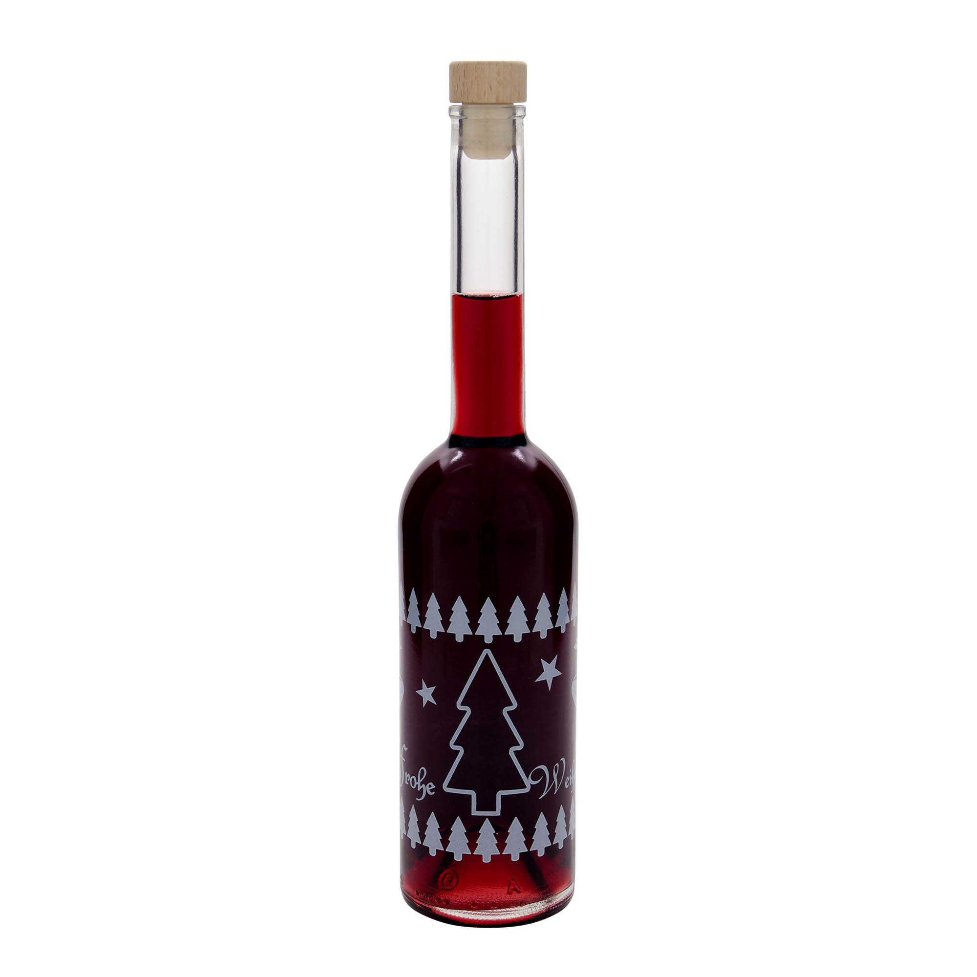 500 ml Glasflasche «Opera», Motiv: Klassische Weihnacht, Mündung: Kork