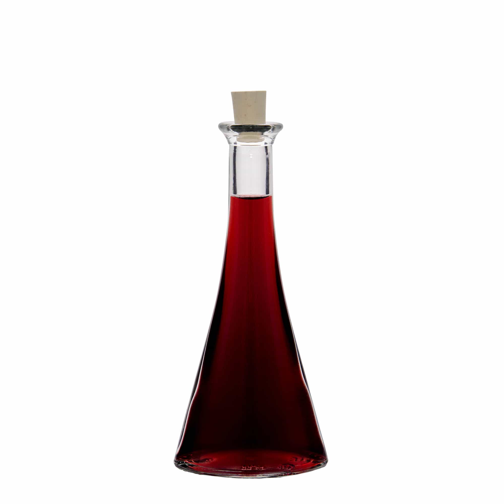 100 ml Glasflasche 'Veronica', halbrund, Mündung: Kork