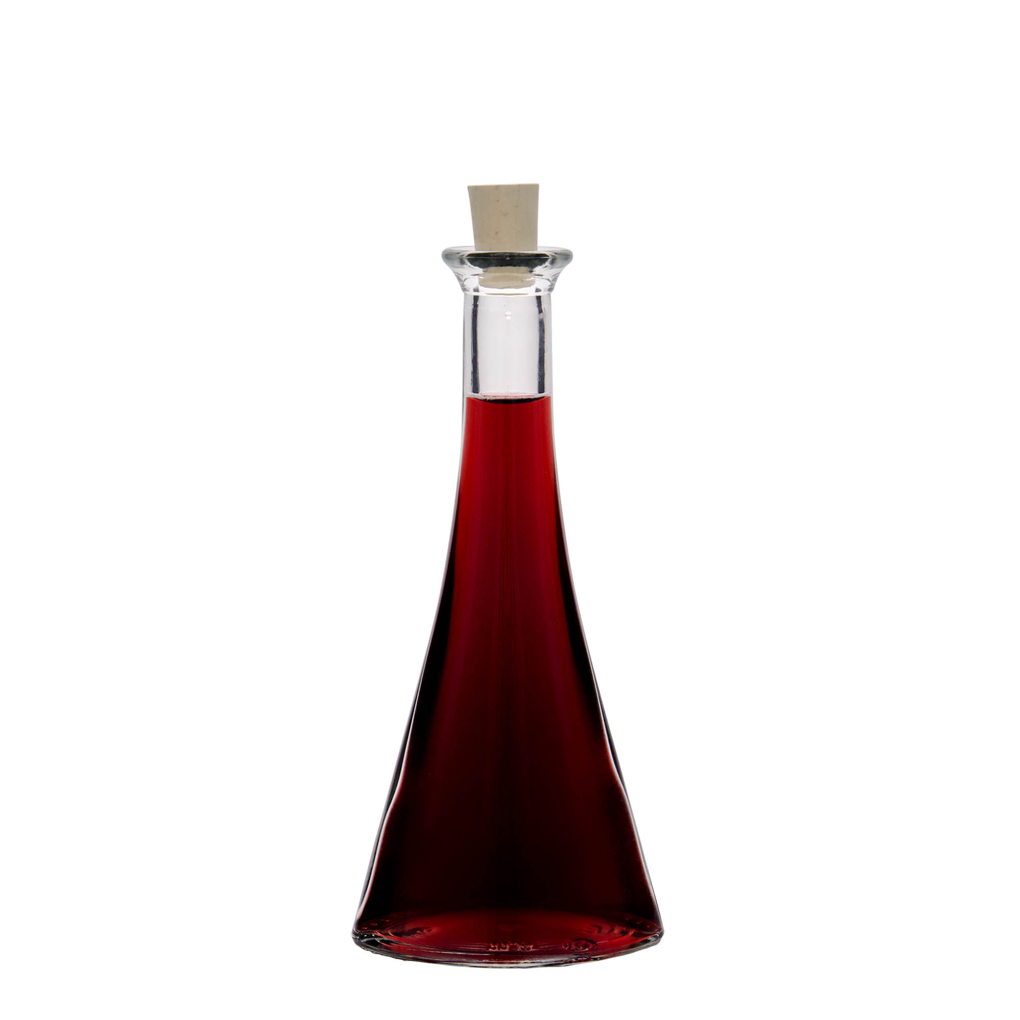 100 ml Glasflasche 'Veronica', halbrund, Mündung: Kork 100 ml Glasflasche 'Veronica', halbrund, Mündung: Kork