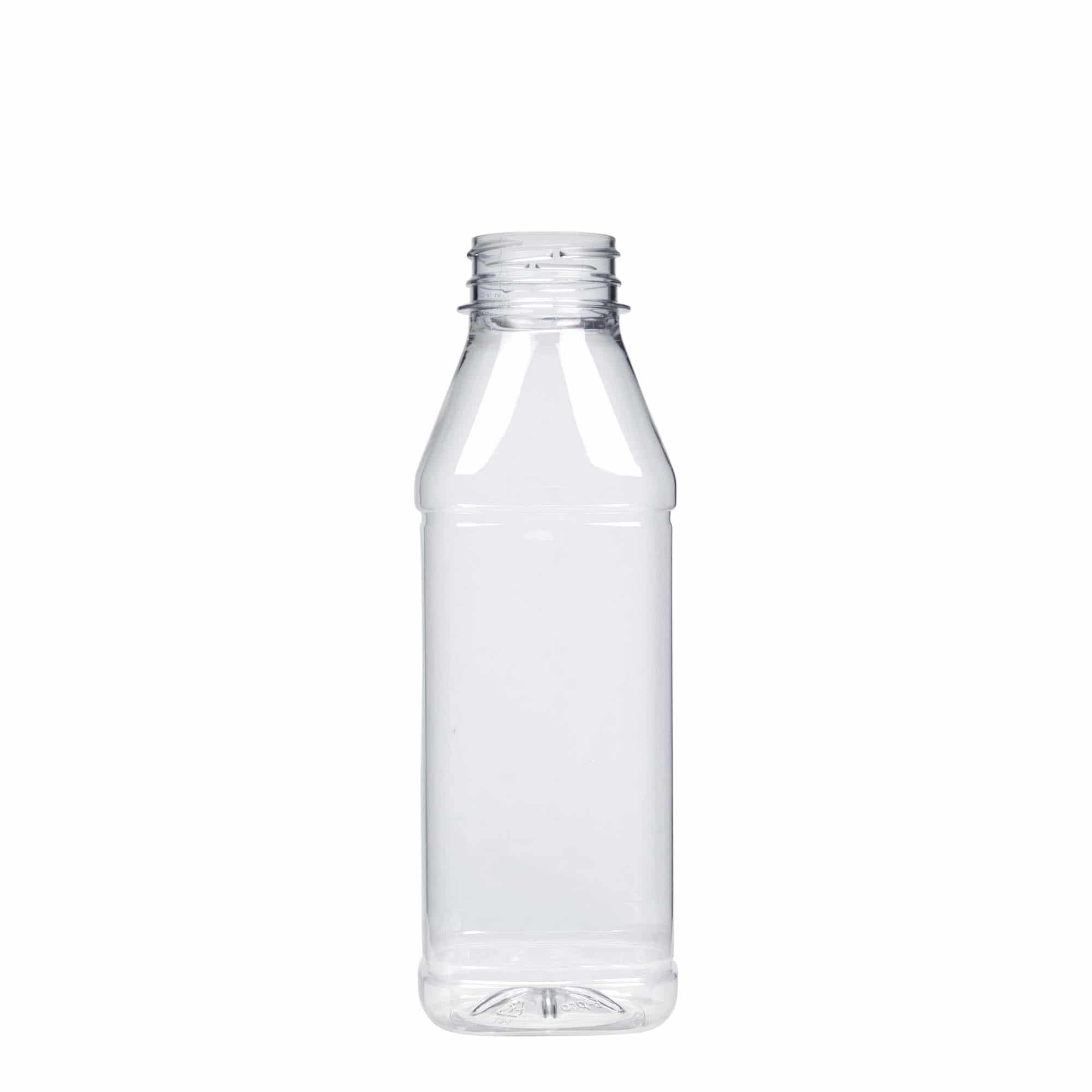 500 ml PET-Flasche 'Milk and Juice Carré', quadratisch, Kunststoff, Mündung: 38 mm