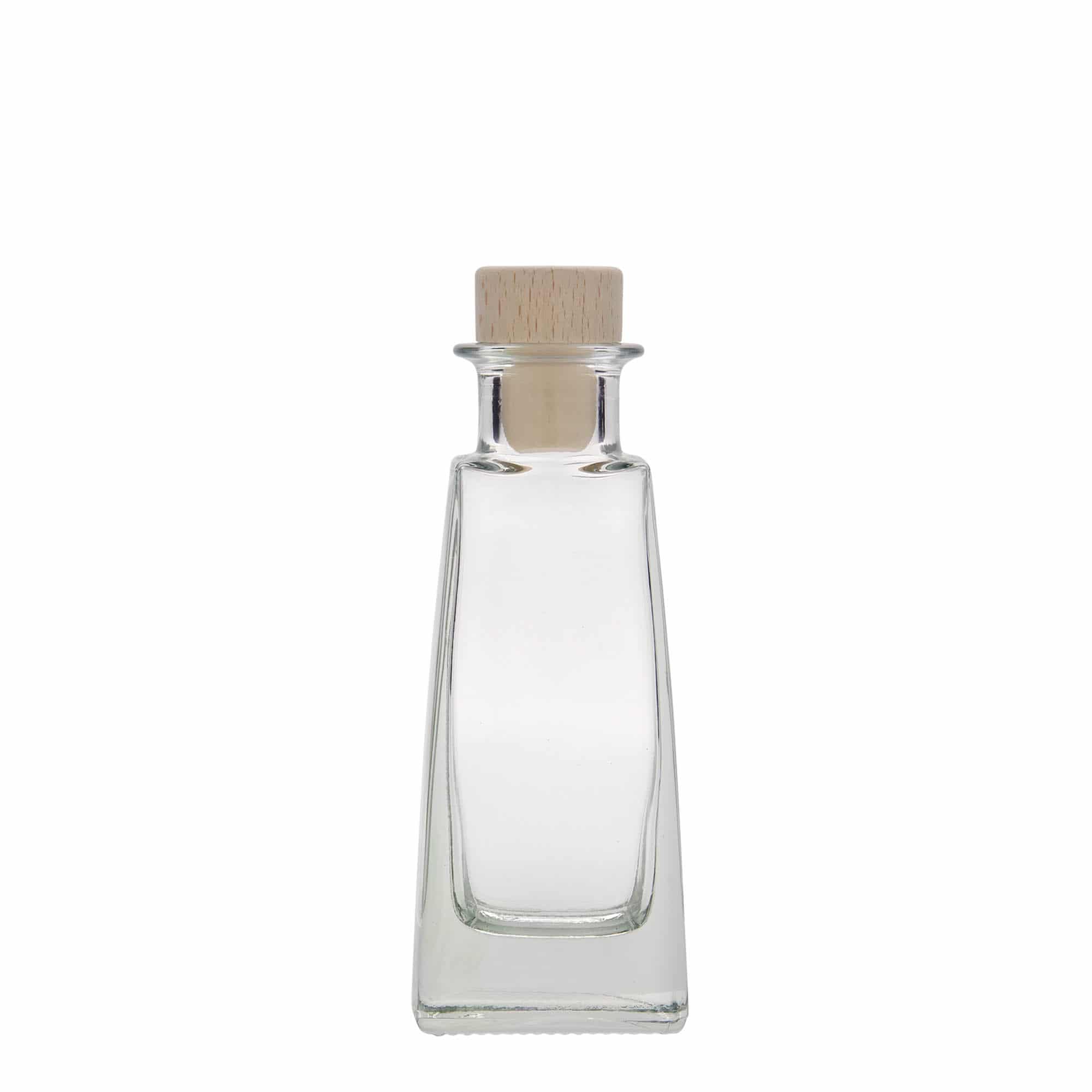 100 ml Glasflasche «Timmy», rechteckig, Mündung: Kork