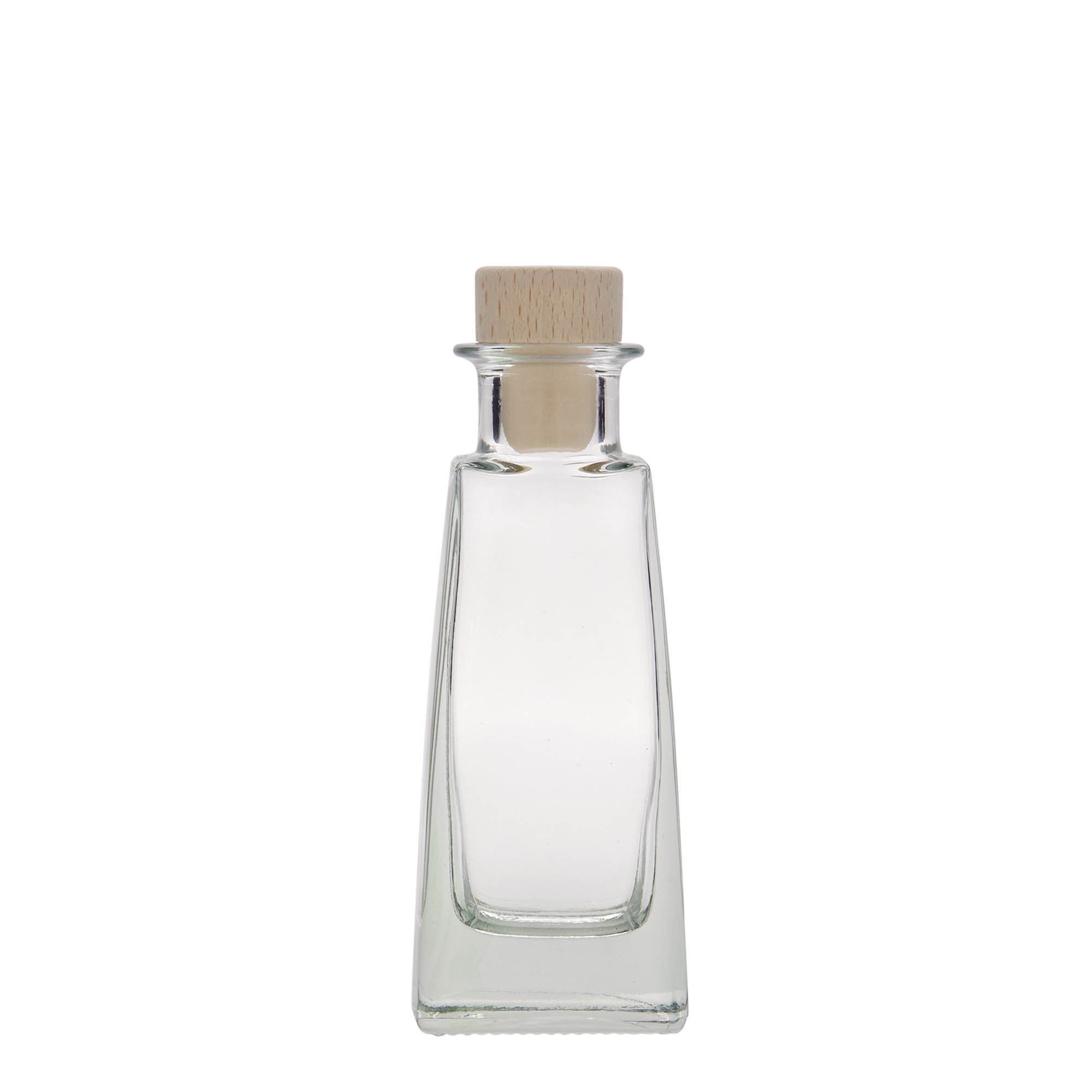 100 ml Glasflasche «Timmy», rechteckig, Mündung: Kork