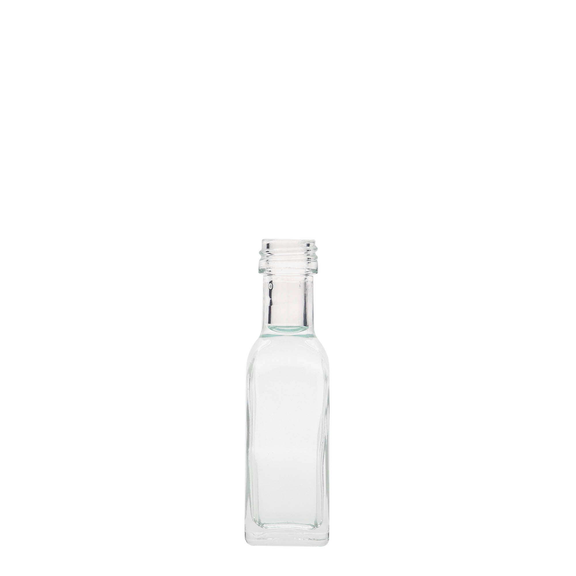 20 ml Glasflasche «Marasca», quadratisch, Mündung: PP 18