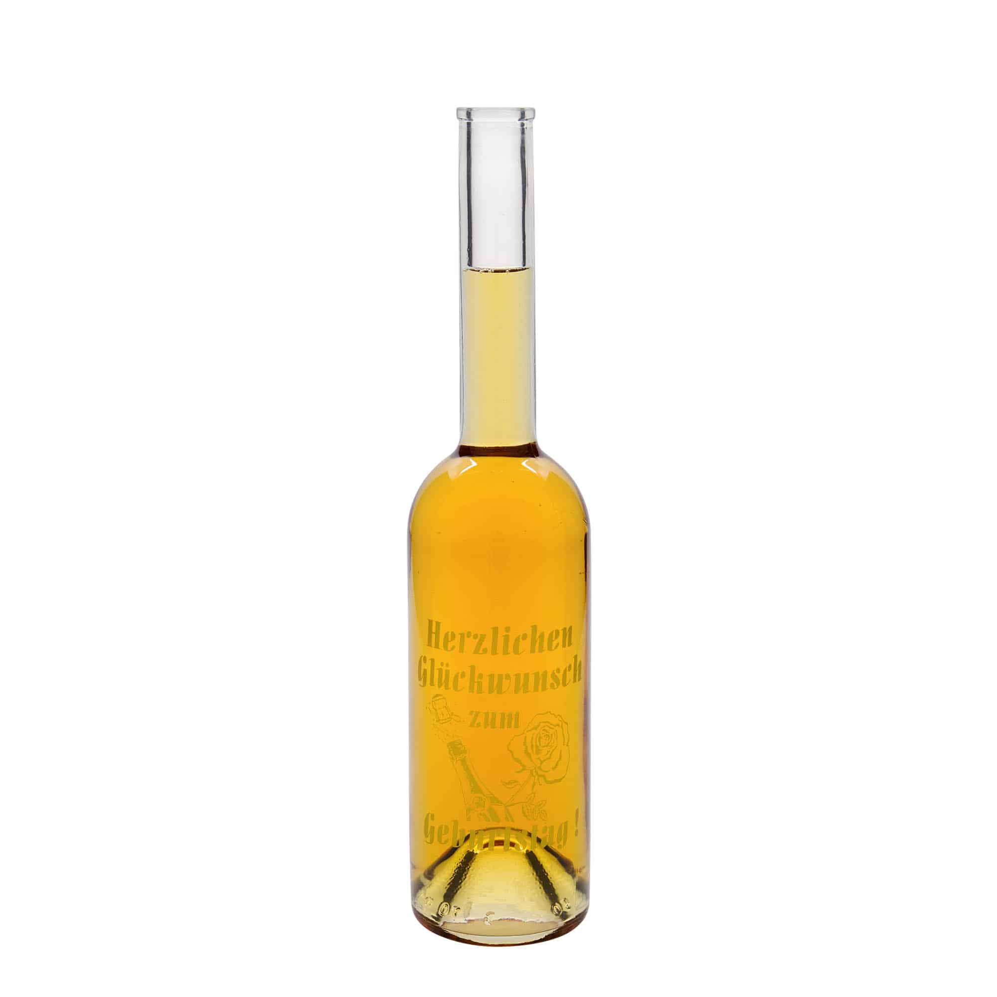 500 ml Glasflasche «Opera», Motiv: Geburtstagsflasche, Mündung: Kork