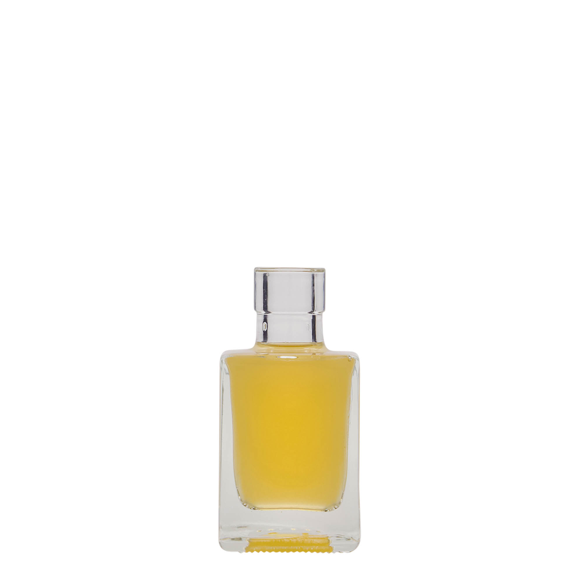 50 ml Glasflasche «Cube», quadratisch, Mündung: Kork