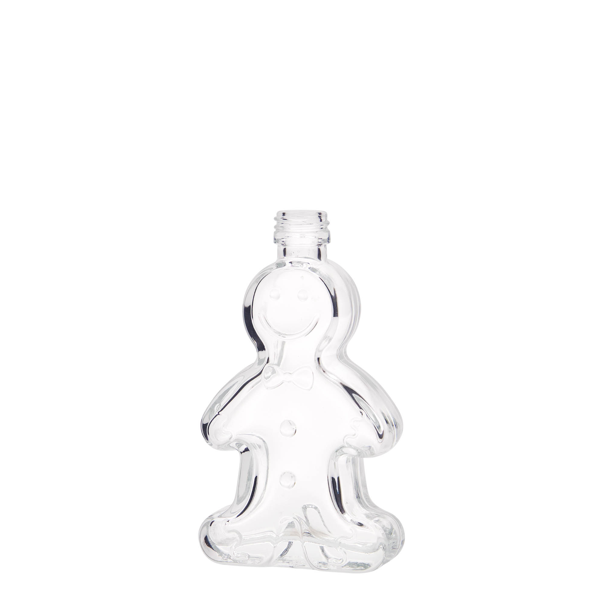 50 ml Glasflasche «Lebkuchenmann», Mündung: PP 18