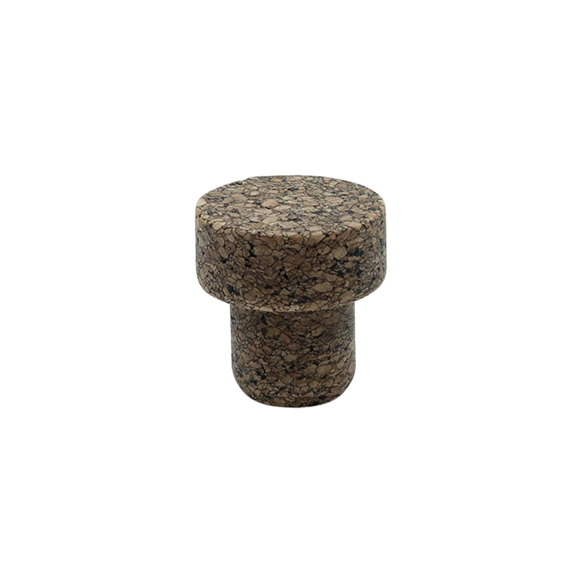 Griffkorken «Sharp» 22,5 mm, Corkcoal, für Mündung: Kork