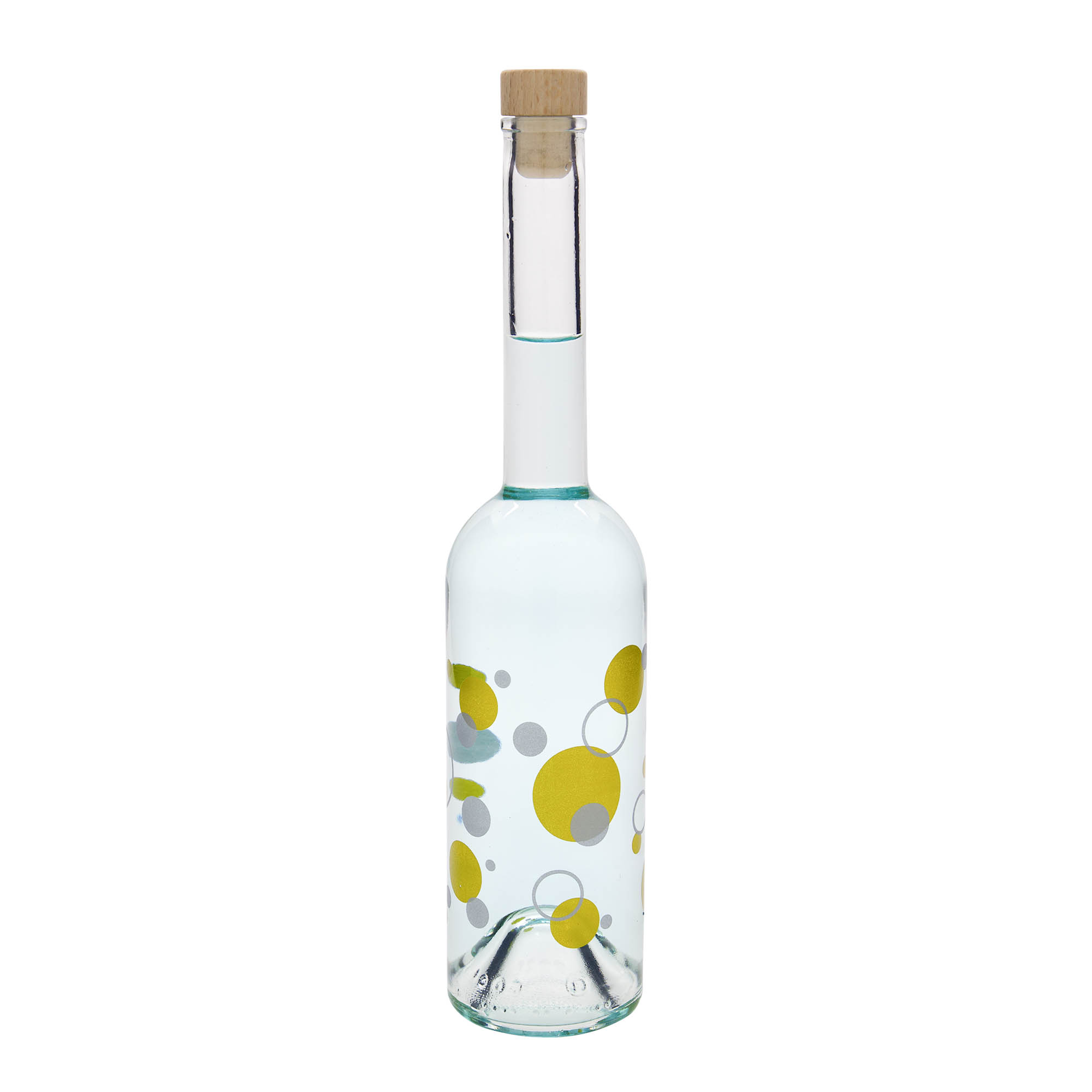 500 ml Glasflasche «Opera», Motiv: Punkte, Mündung: Kork
