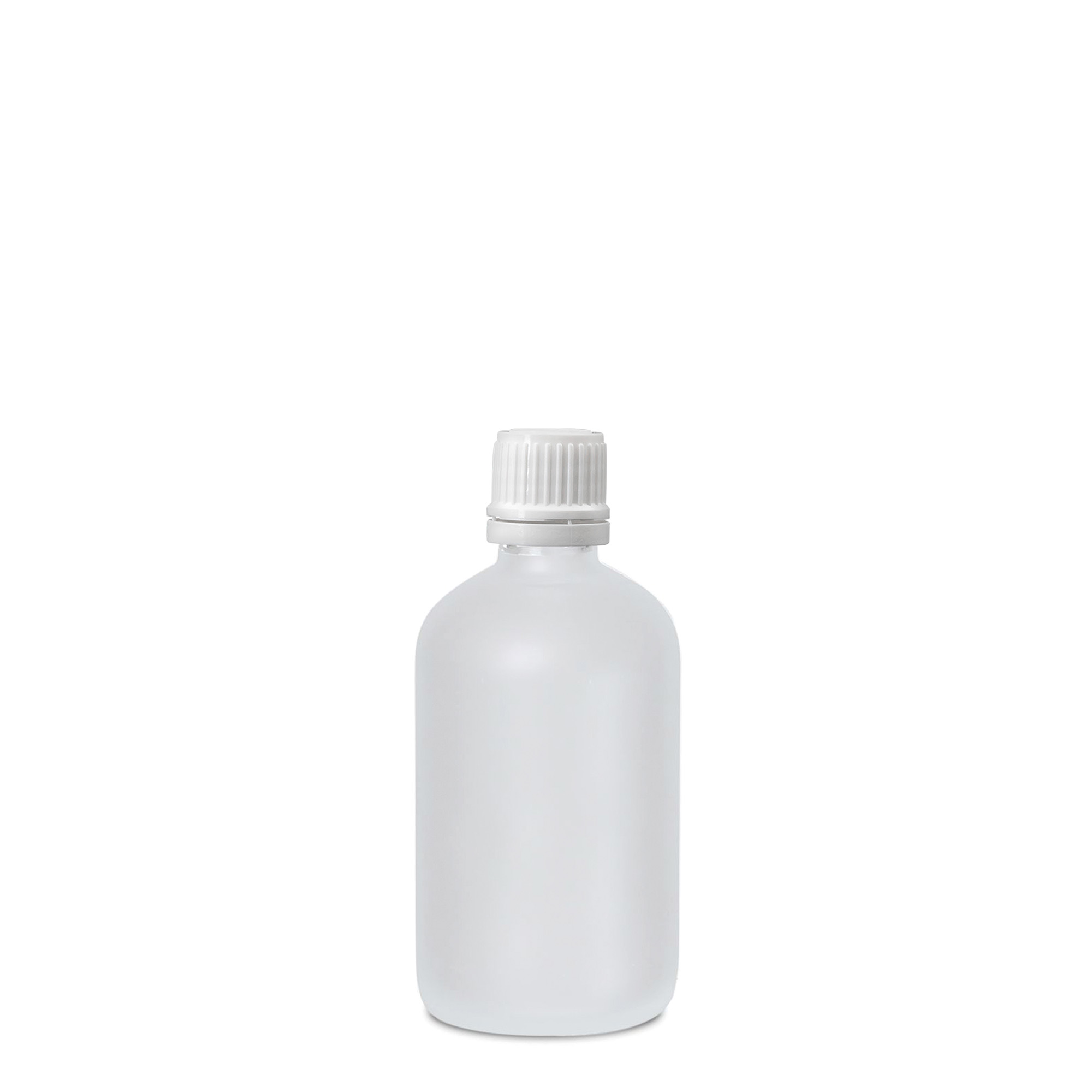 100 ml Medizinflasche, Glas, geeist, Mündung: DIN 18