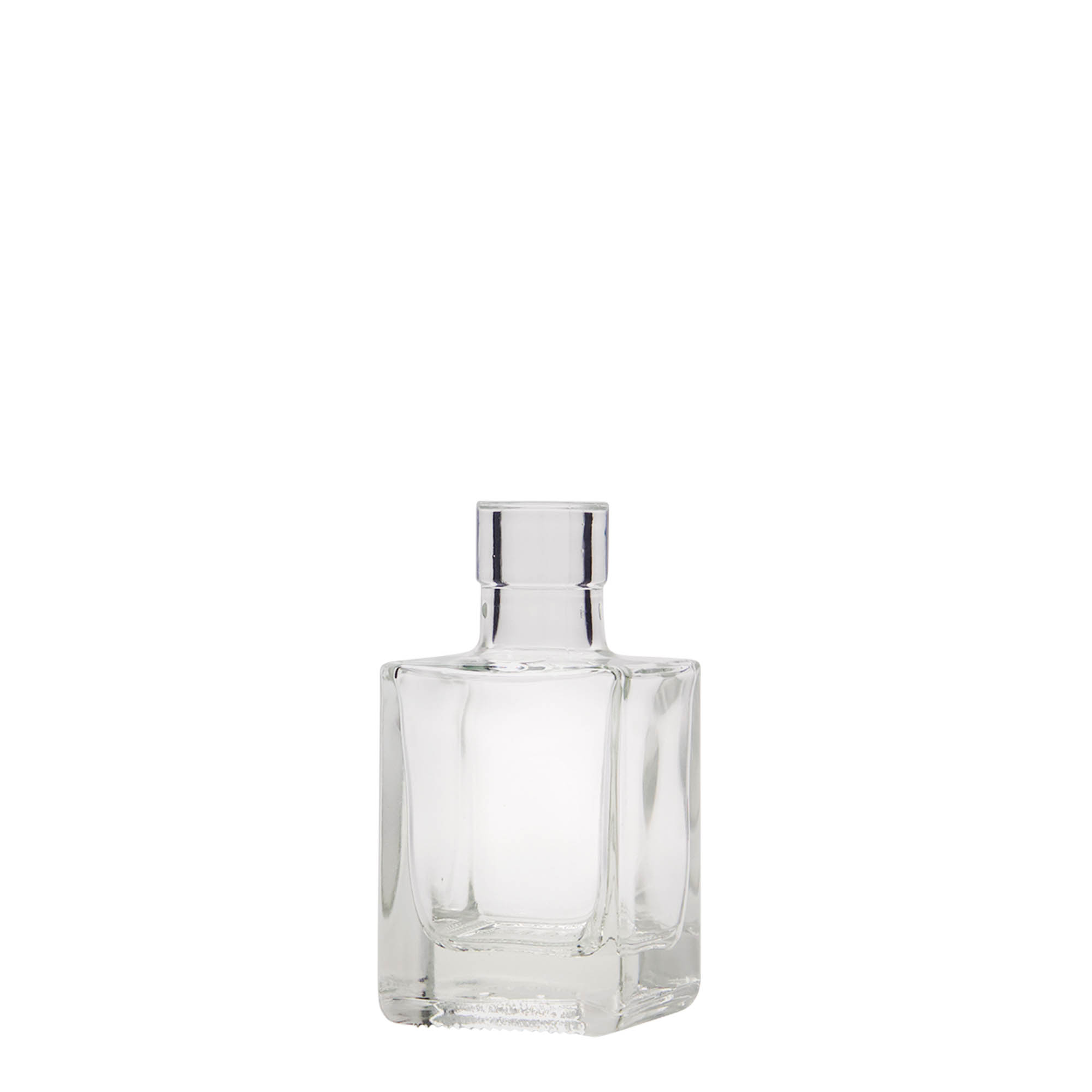 50 ml Glasflasche «Cube», quadratisch, Mündung: Kork