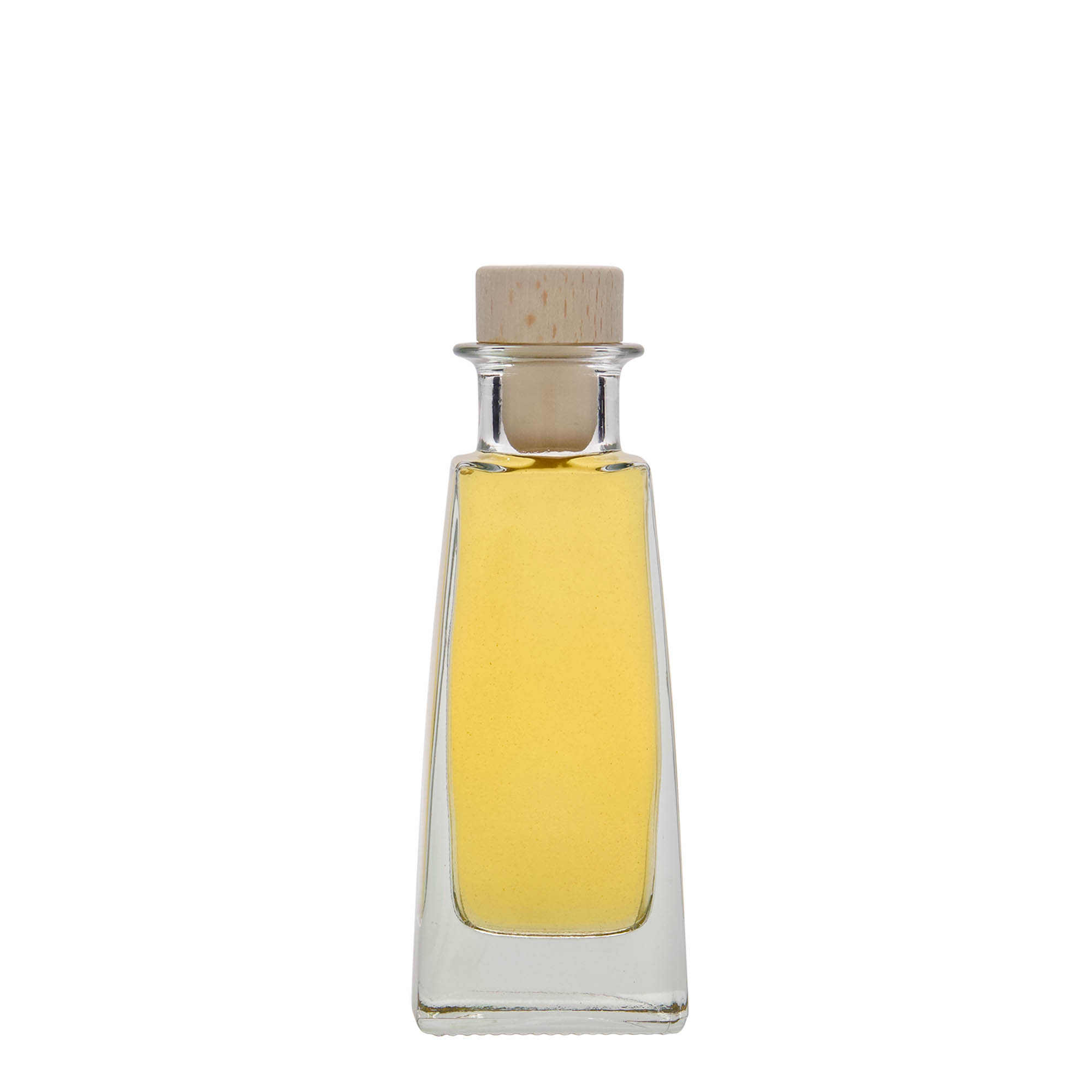 100 ml Glasflasche «Timmy», rechteckig, Mündung: Kork