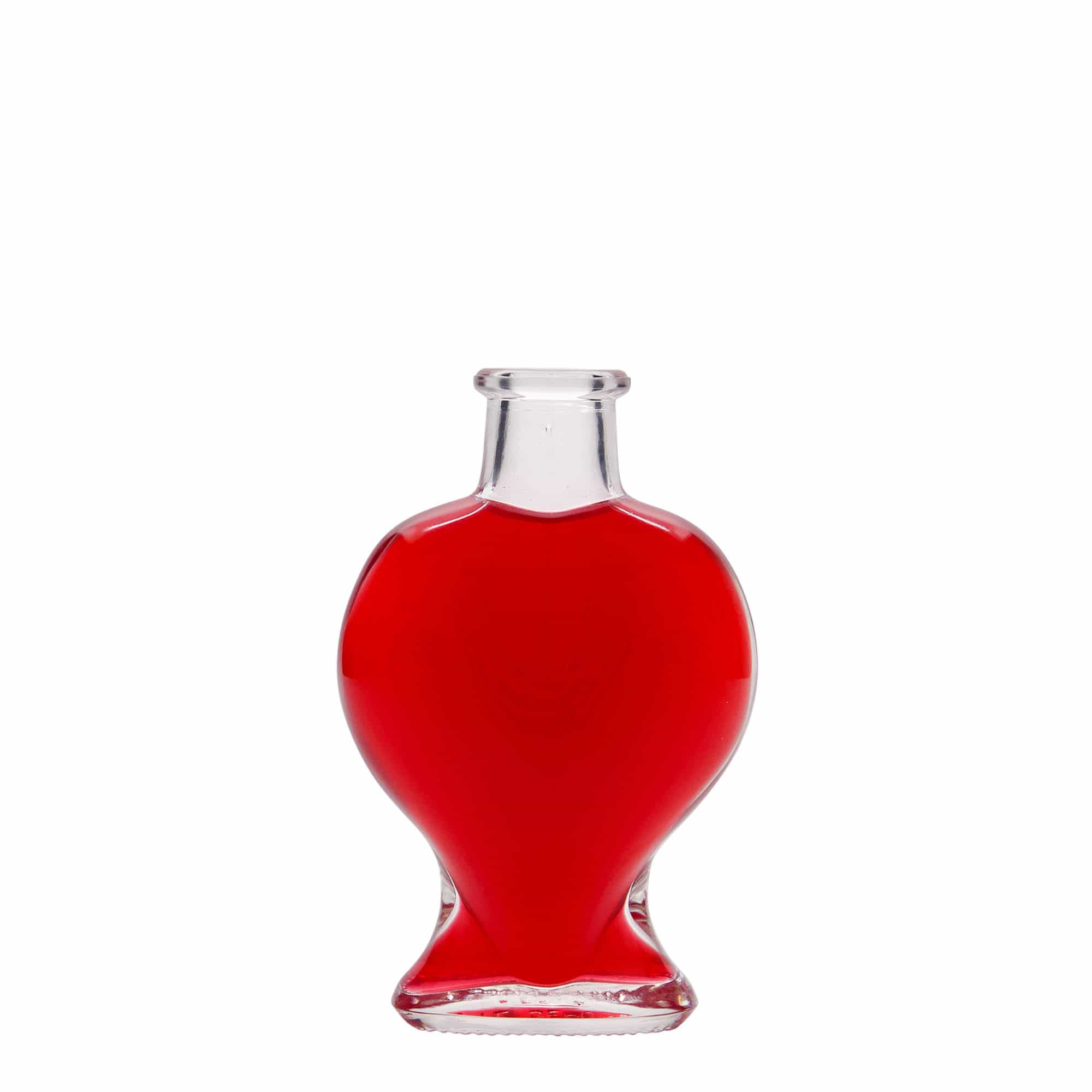 100 ml Glasflasche «Herz», Mündung: Kork