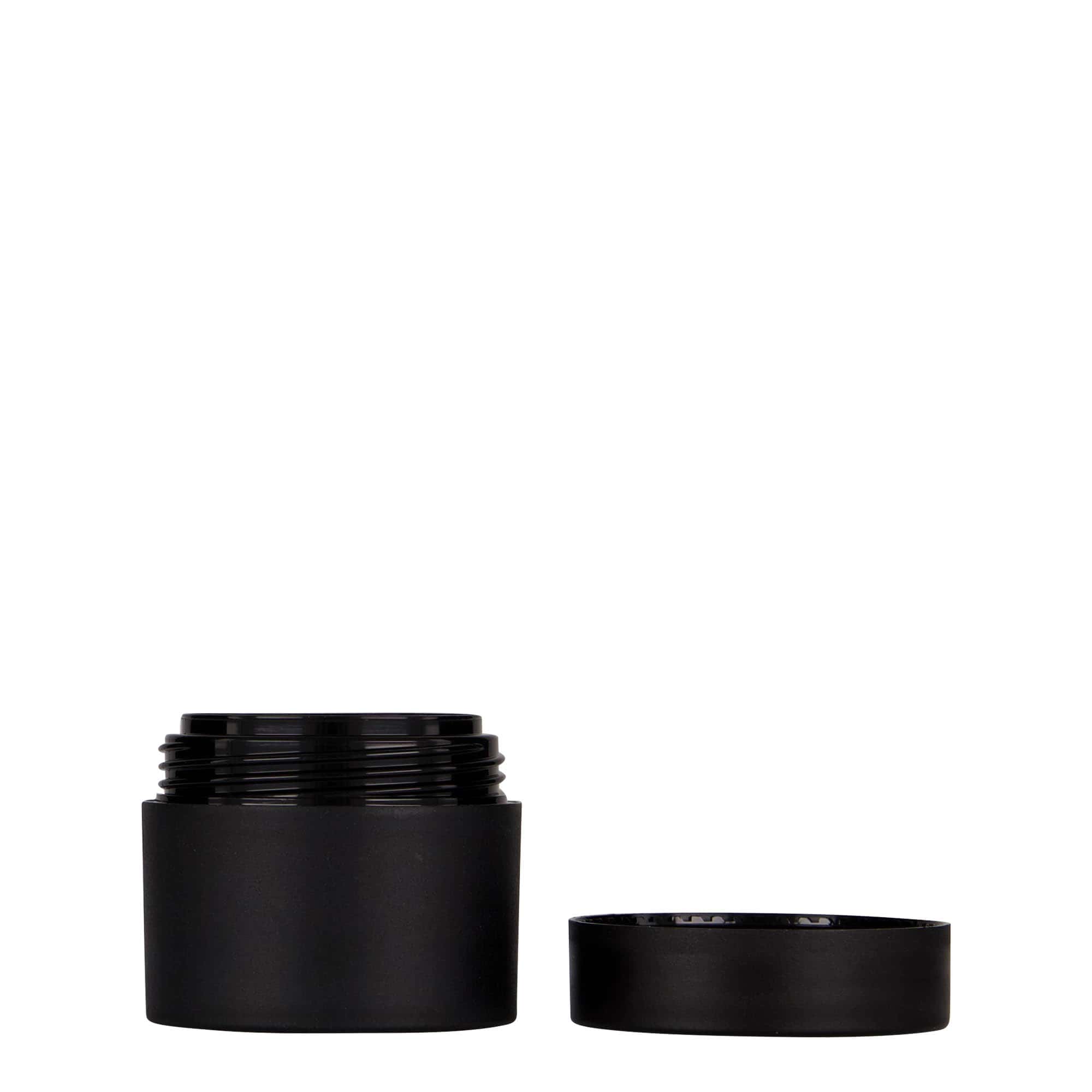 30 ml Kunststoffdose «Antonella», PP, schwarz, Mündung: Schraubverschluss