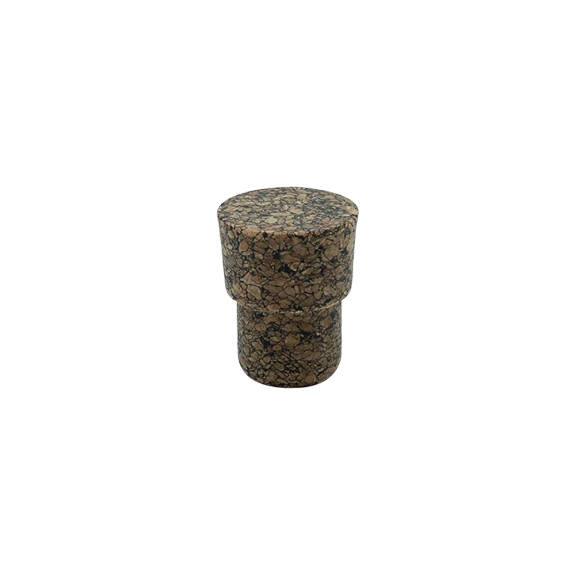 Griffkorken «Cornice» 19,5 mm, Corkcoal, für Mündung: Kork