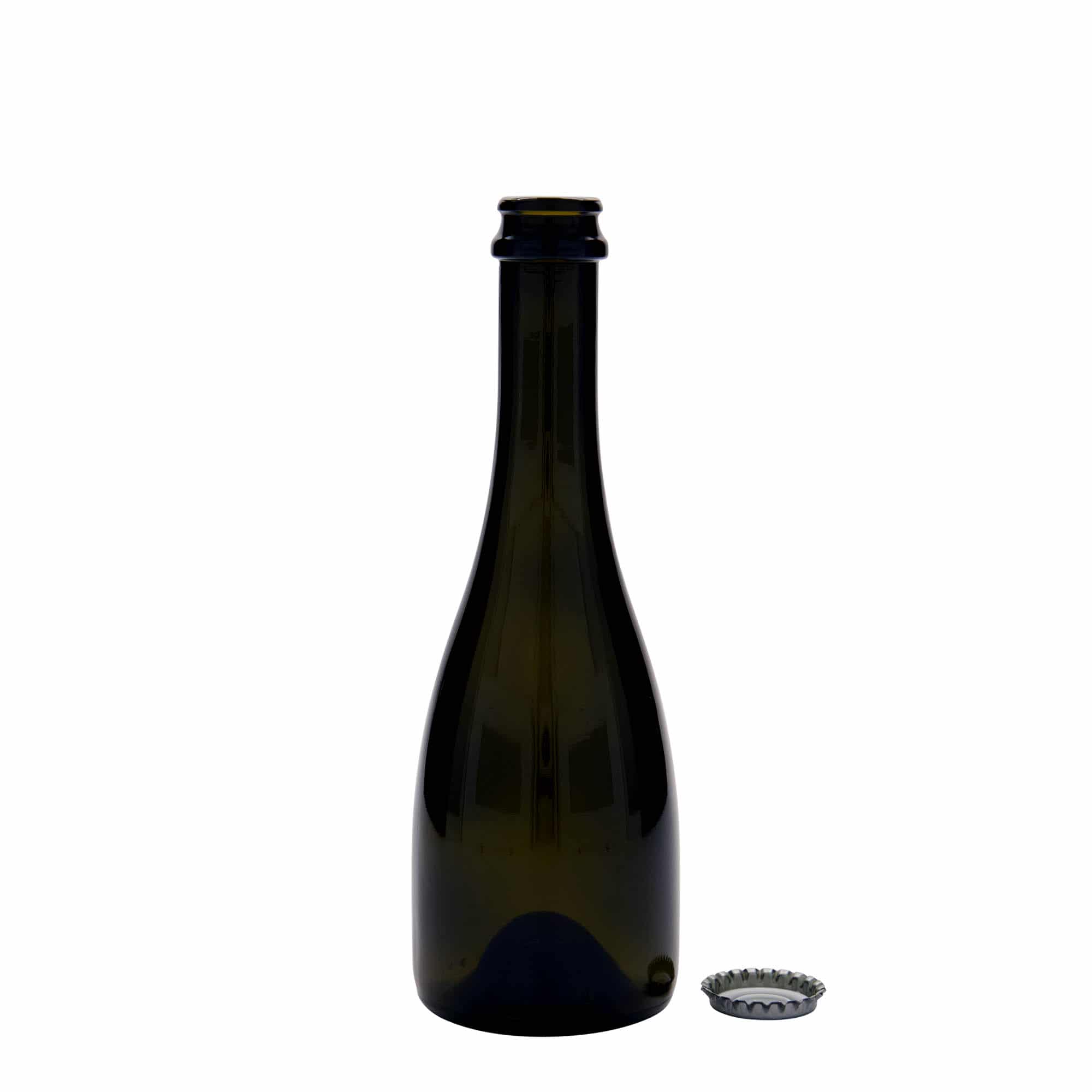 330 ml Bier-/Sektflasche 'Tosca', Glas, antikgrün, Mündung: Kronkorken