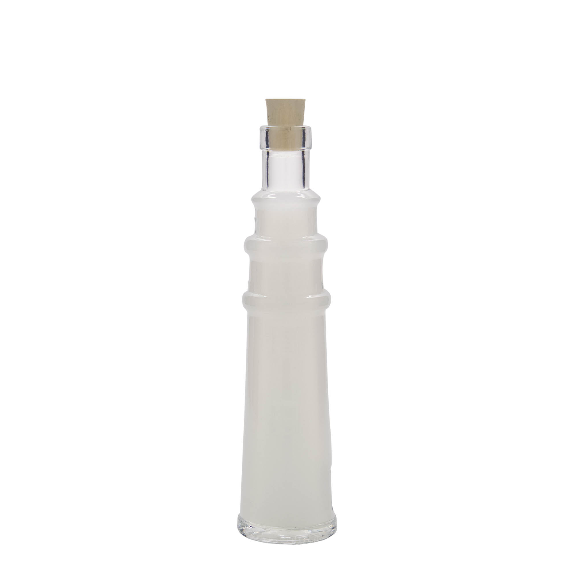 100 ml Glasflasche «Leuchtturm», Mündung: Kork