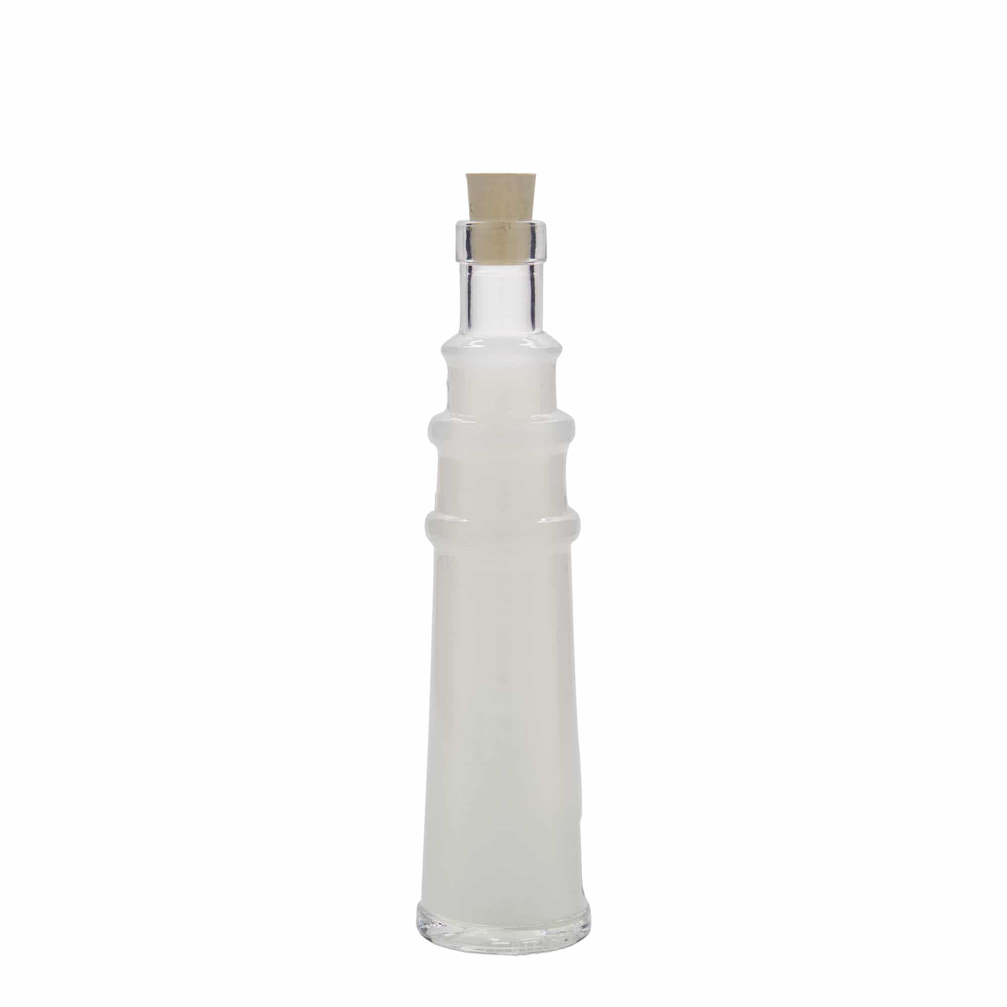 100 ml Glasflasche «Leuchtturm», Mündung: Kork