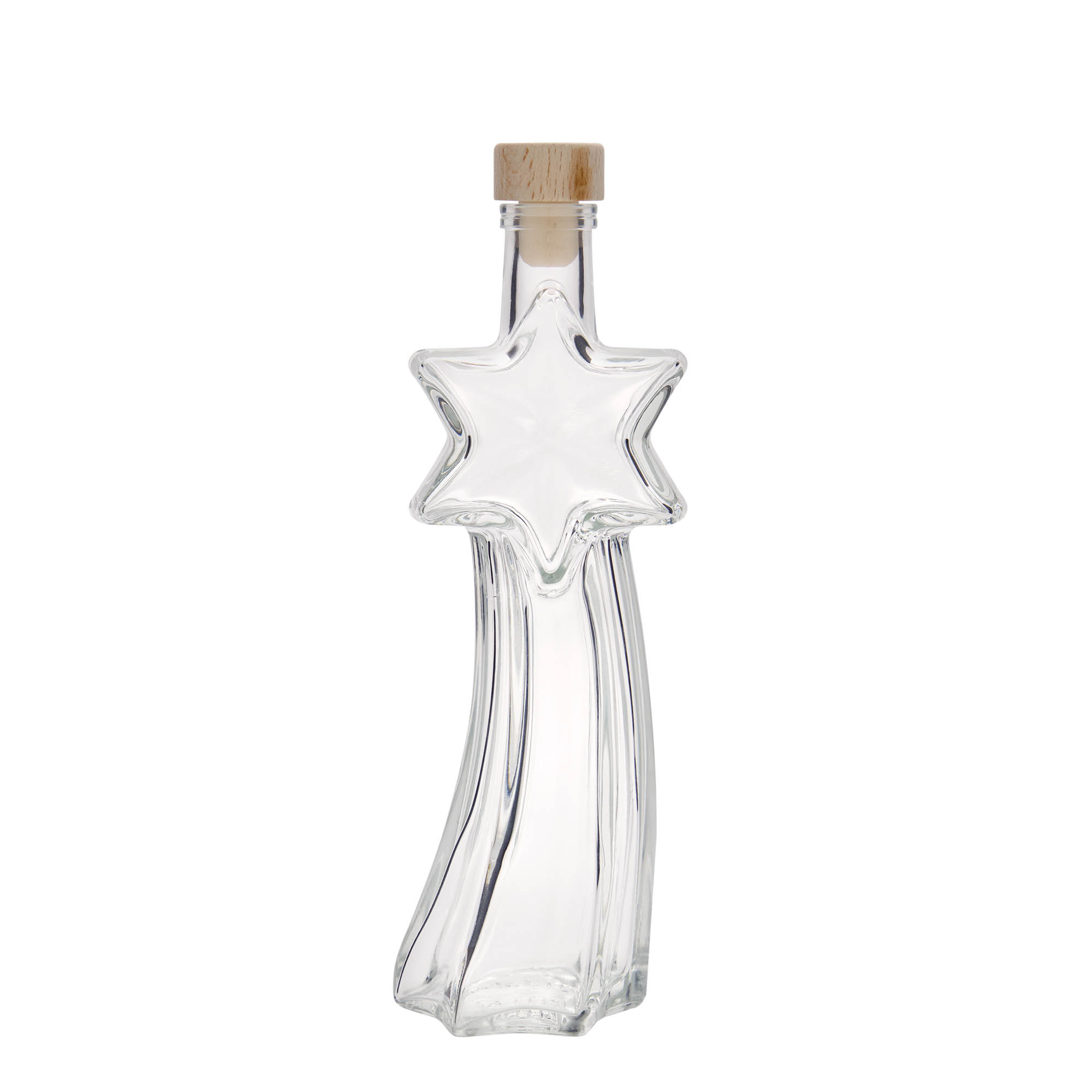 200 ml Glasflasche «Sternschnuppe», Mündung: Kork