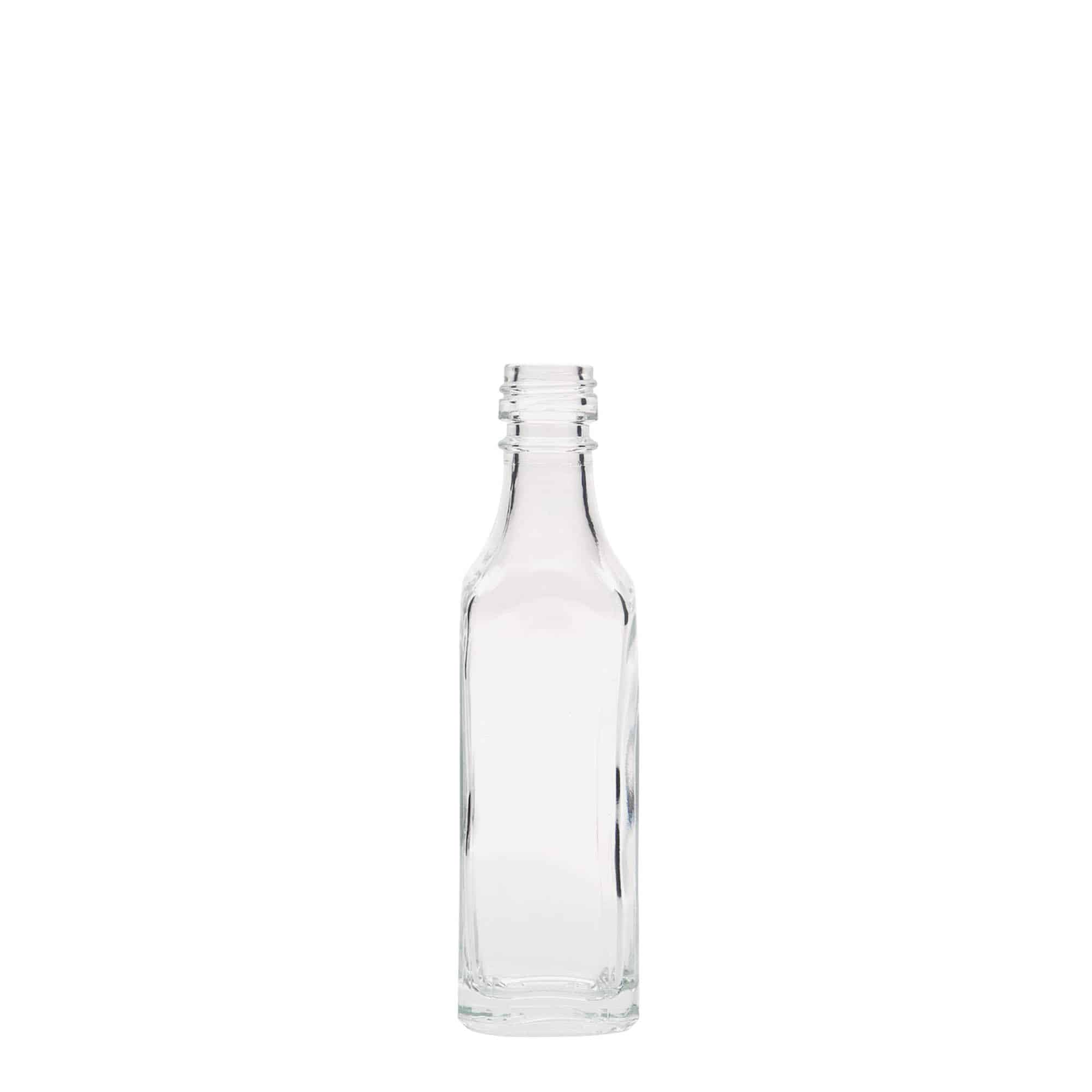 50 ml Glasflasche «Siena», quadratisch, Mündung: PP 18