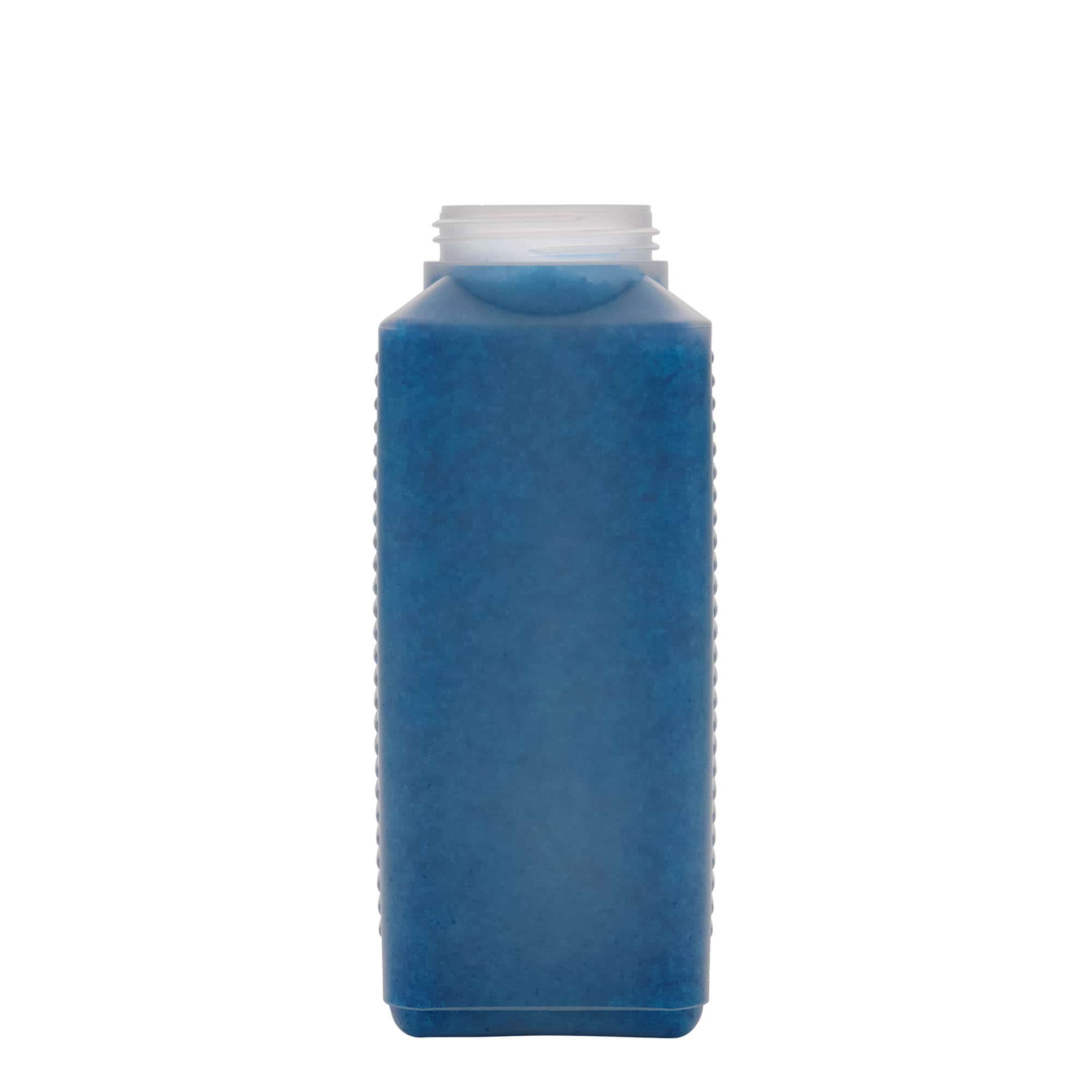 1.000 ml Weithalsflasche, rechteckig, HDPE-Kunststoff, natur, Mündung: DIN 60 EPE