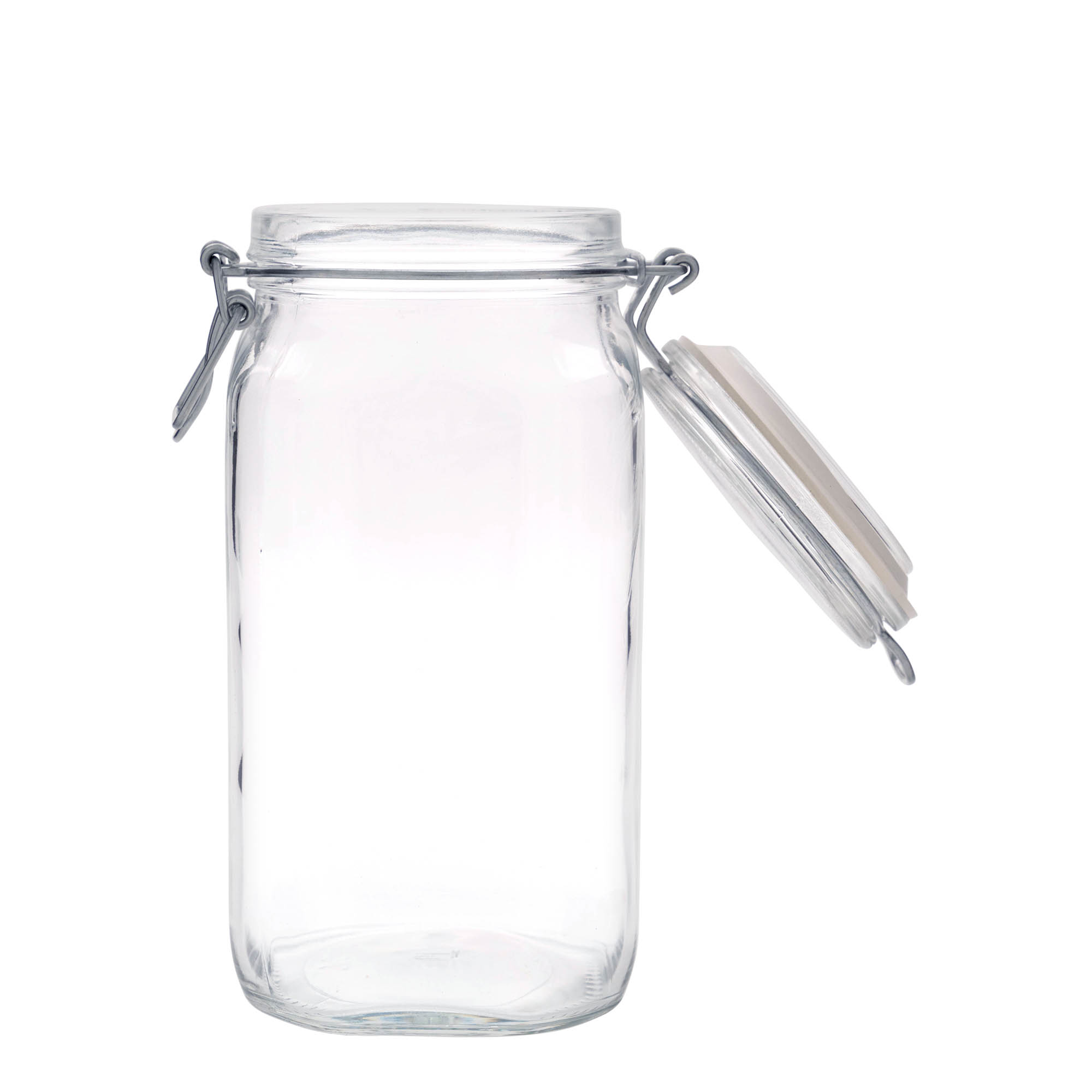 1.500 ml Drahtbügelglas «Fido», quadratisch, Mündung: Drahtbügelverschluss