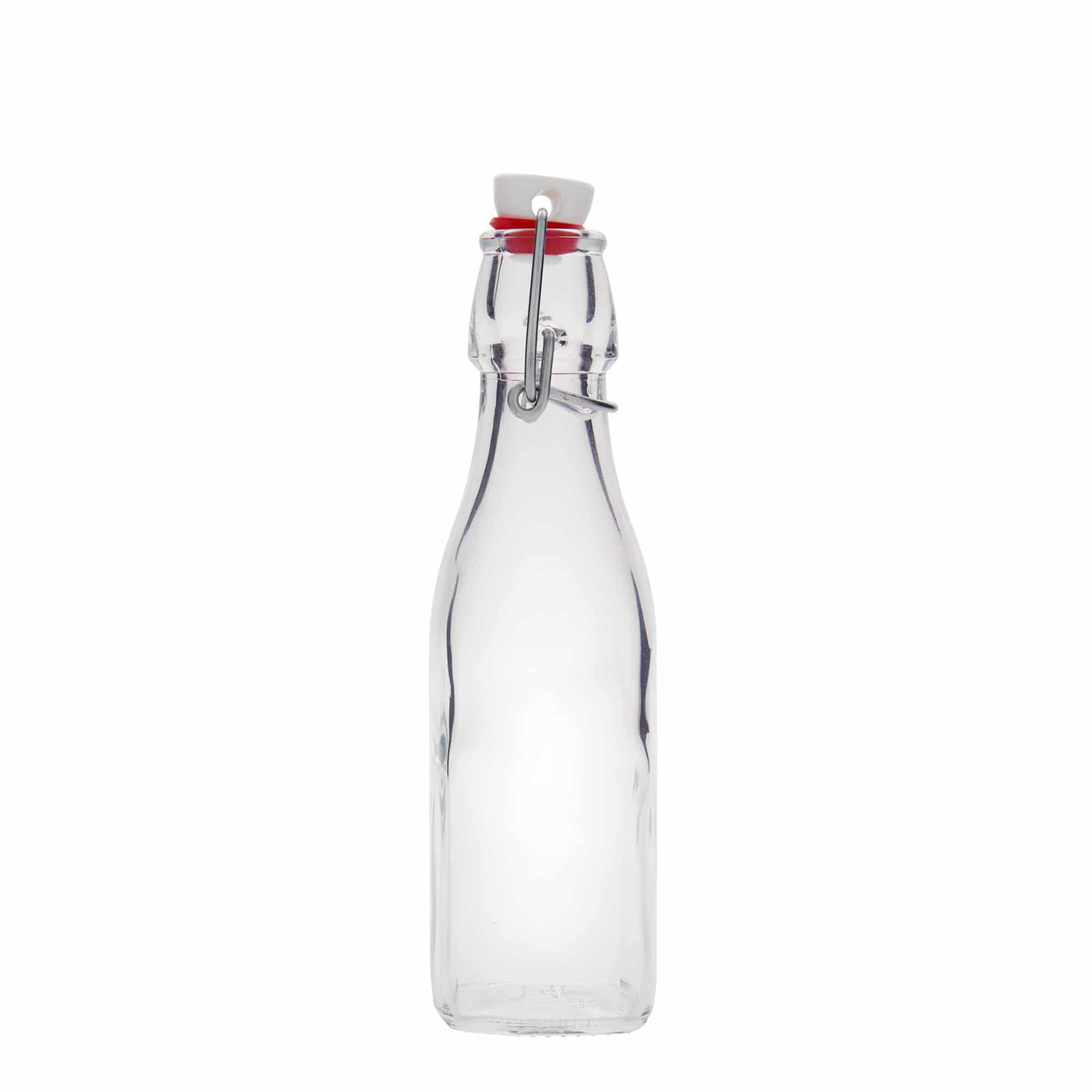 250 ml Glasflasche «Swing», quadratisch, Mündung: Bügelverschluss
