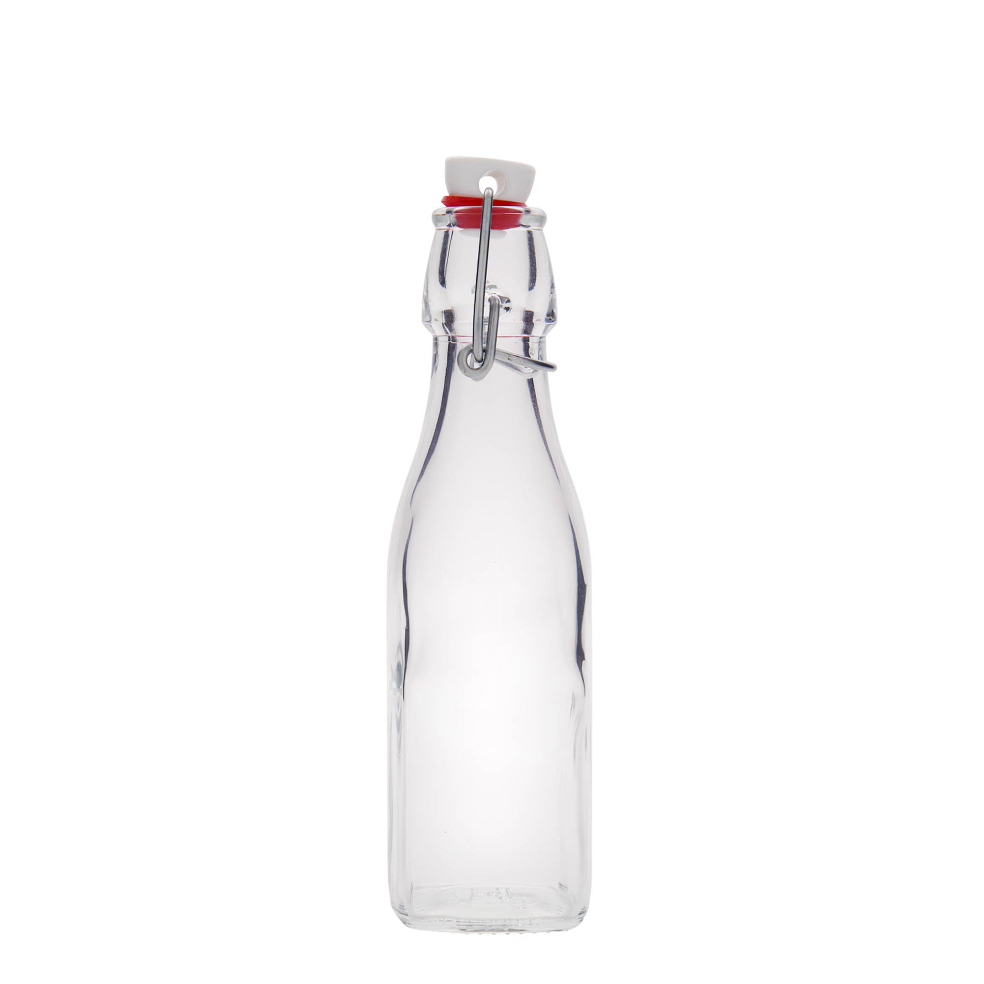 250 ml Glasflasche «Swing», quadratisch, Mündung: Bügelverschluss